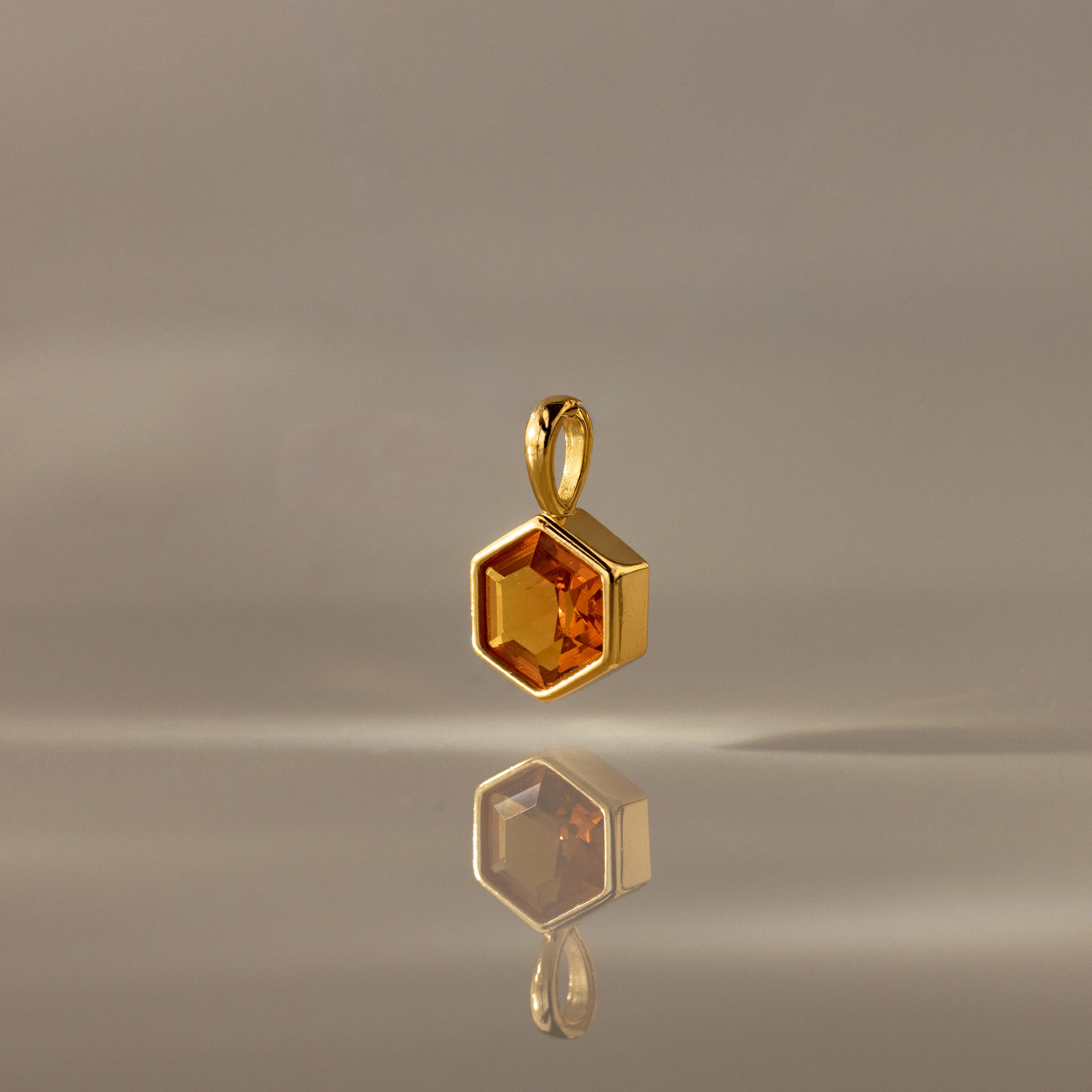 Hexagon Topaz Charm