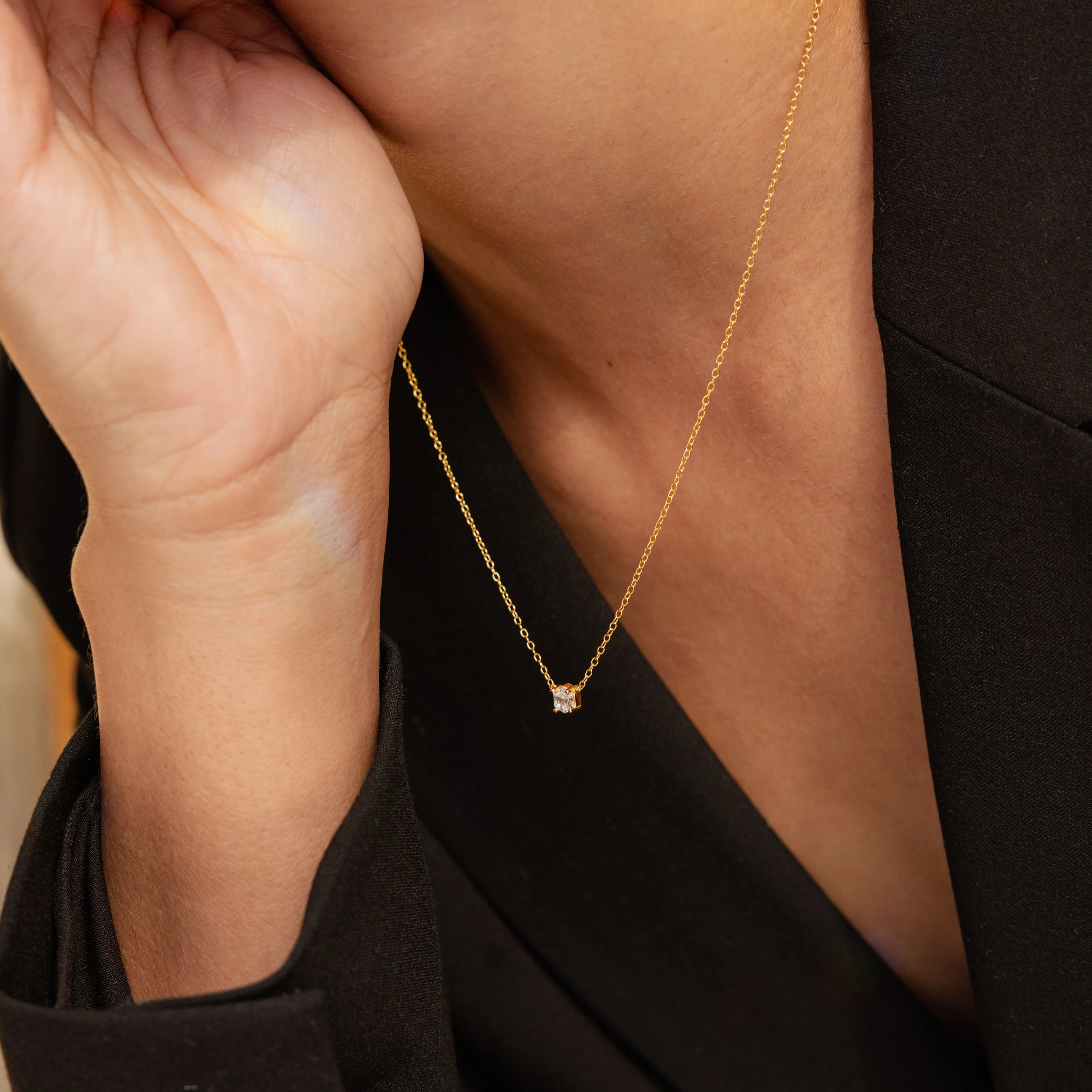 Hexagon Diamond Necklace - Image 8