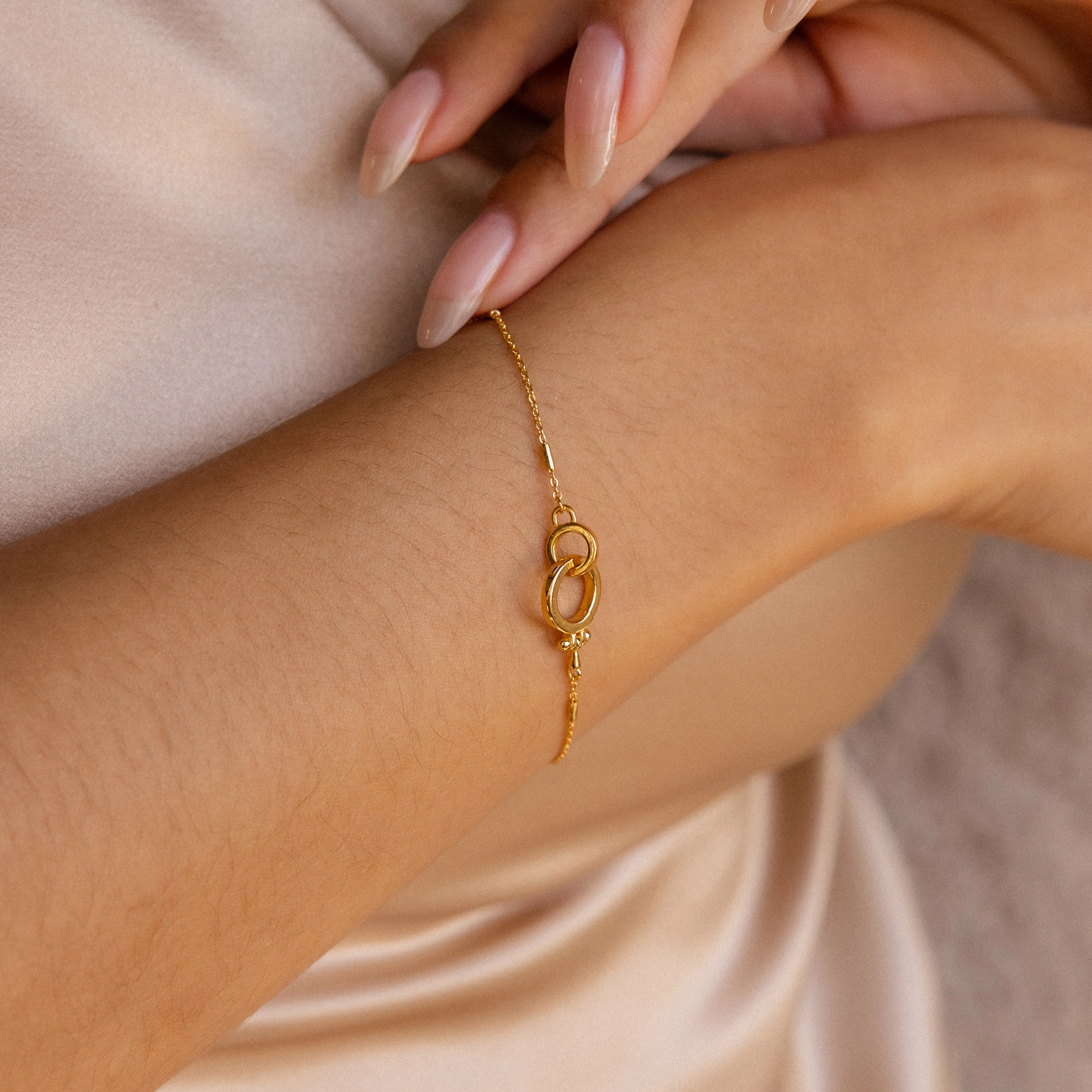 Hinged Circle Charm Bracelet - Image 2