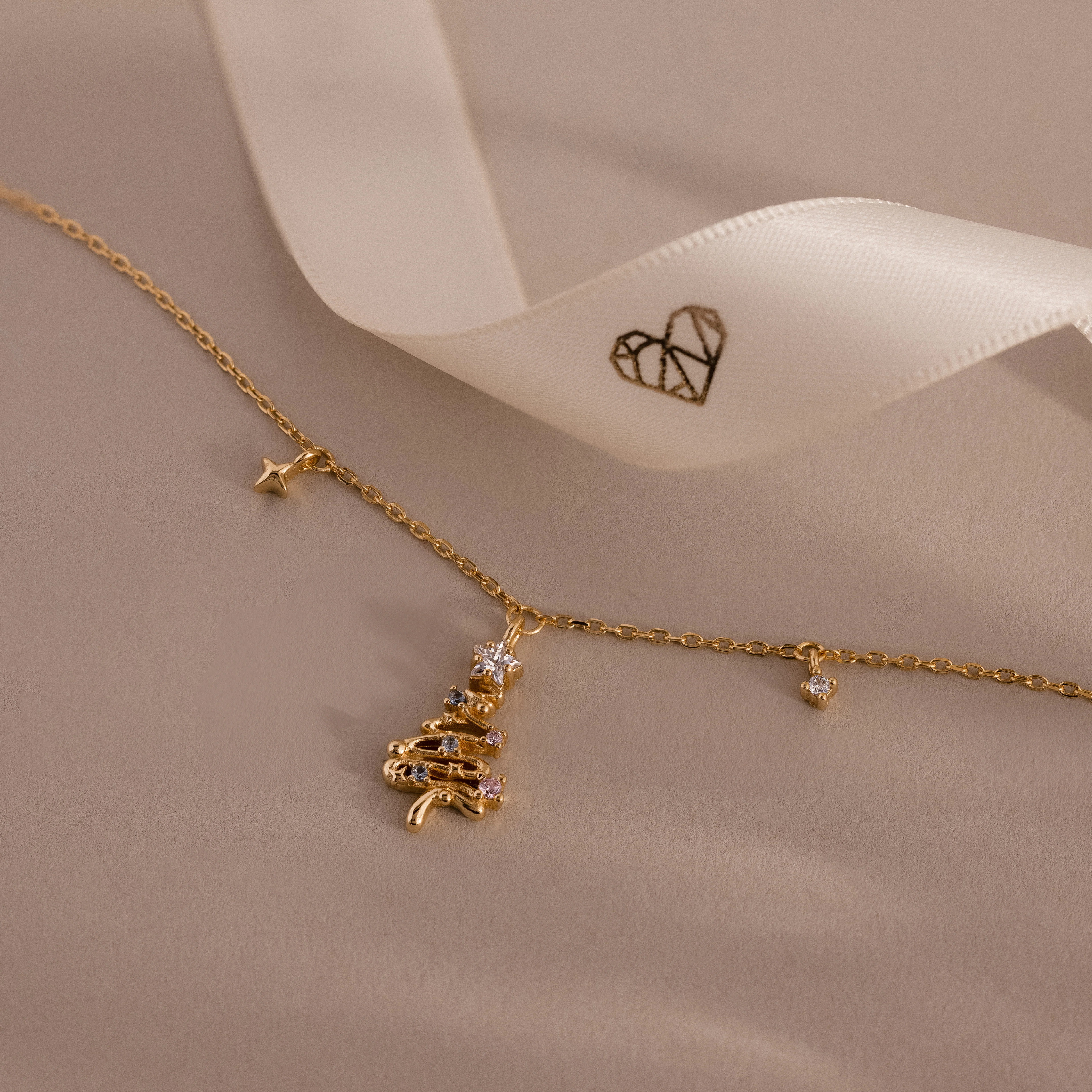 Holiday Diamond Tree Necklace in 18K Gold - Image 3