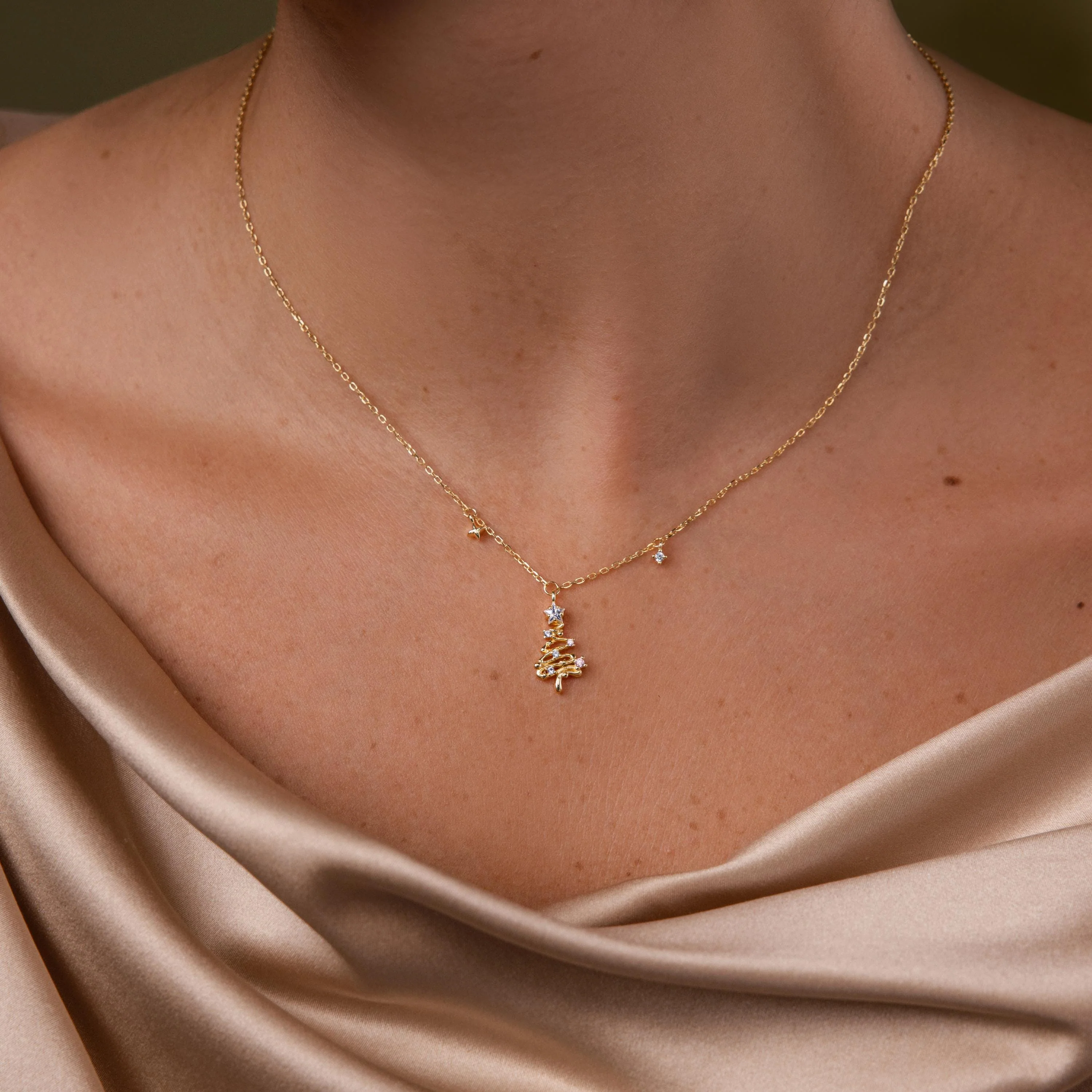 Holiday Diamond Tree Necklace - Image 3