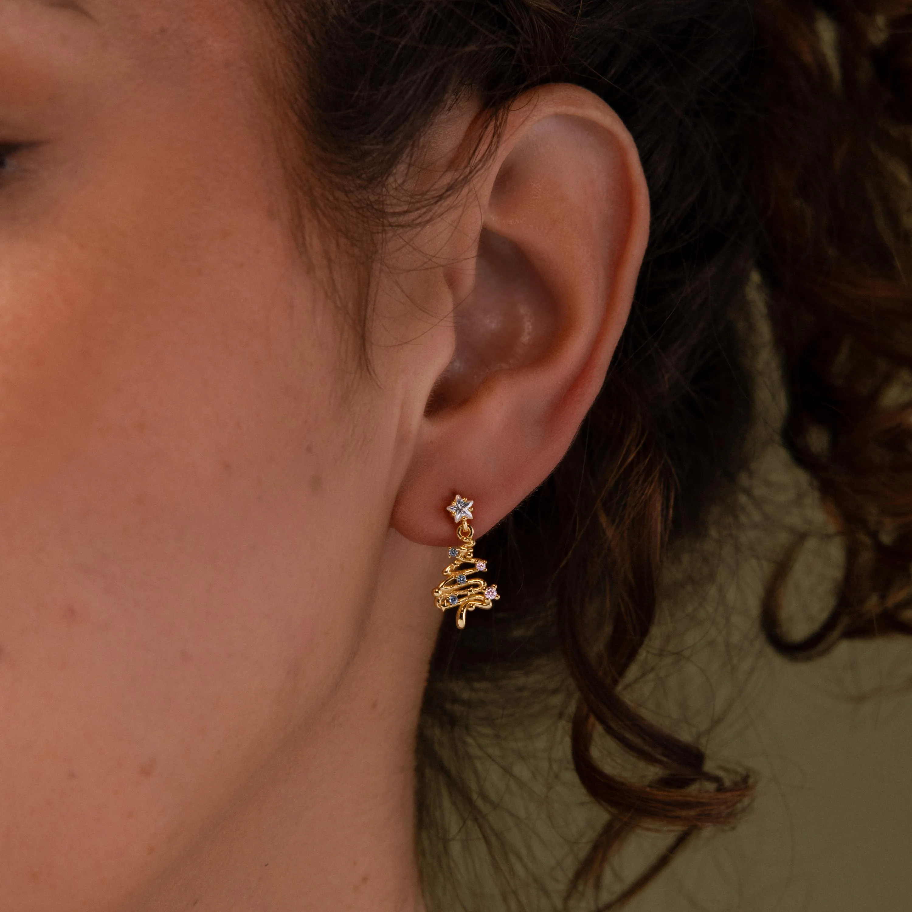 Holiday Diamond Tree Studs - Image 2