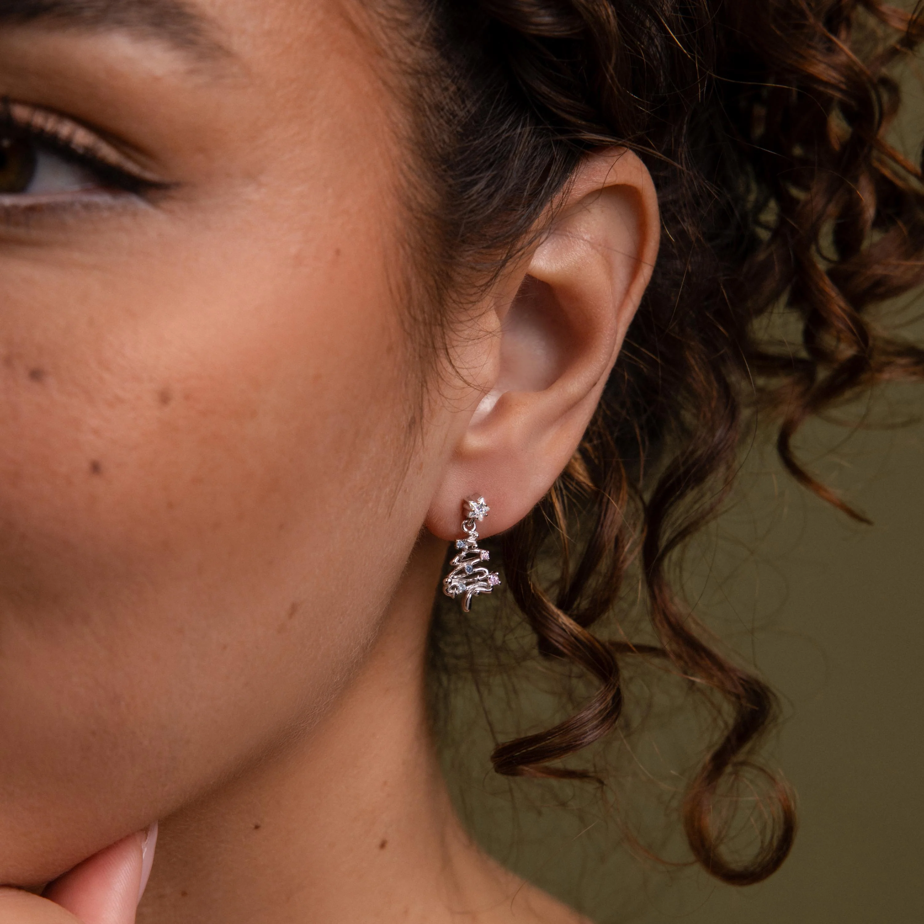 Holiday Diamond Tree Studs - Image 4