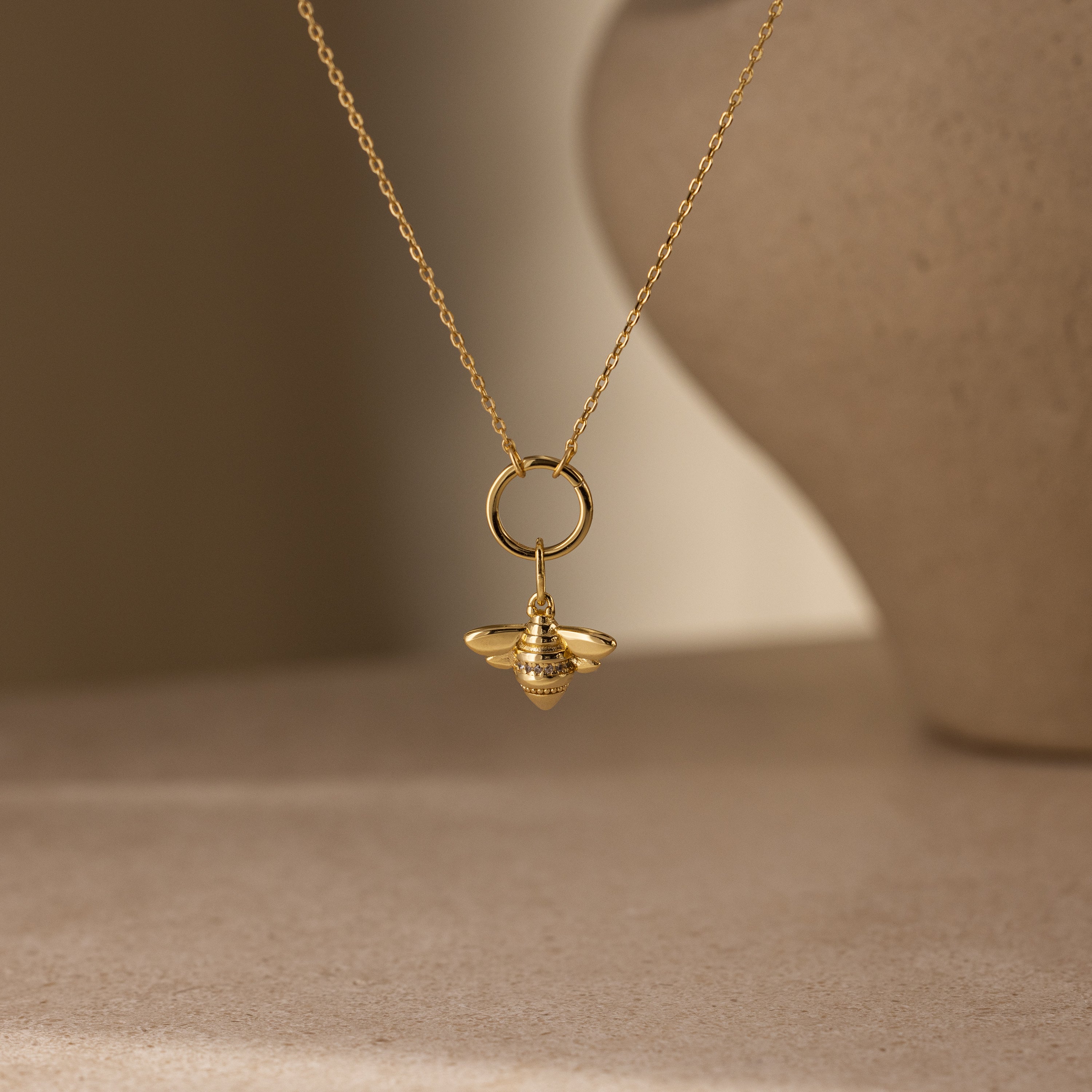 Honeybee Charm in 18K Gold - Image 3