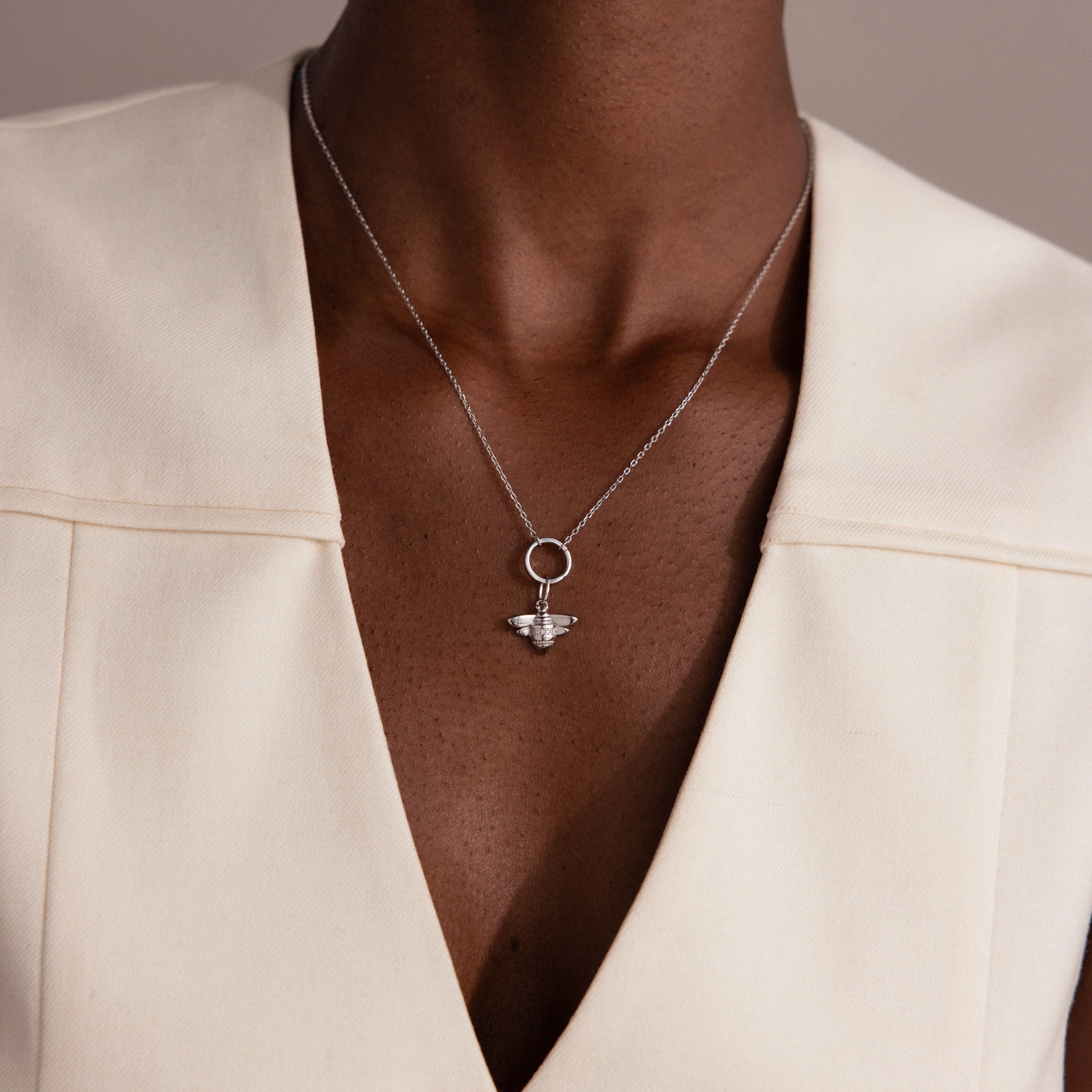 Honeybee Charm in Silver - Image 4