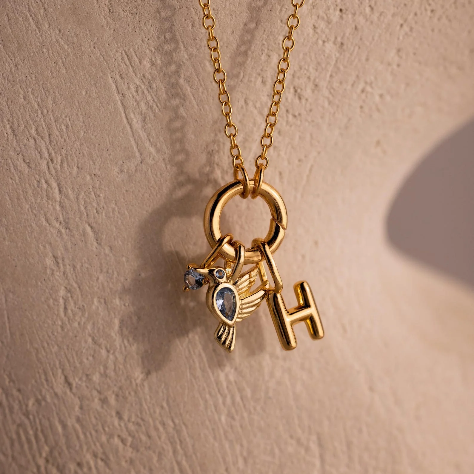 Hummingbird Charm in 18K Gold - Image 5