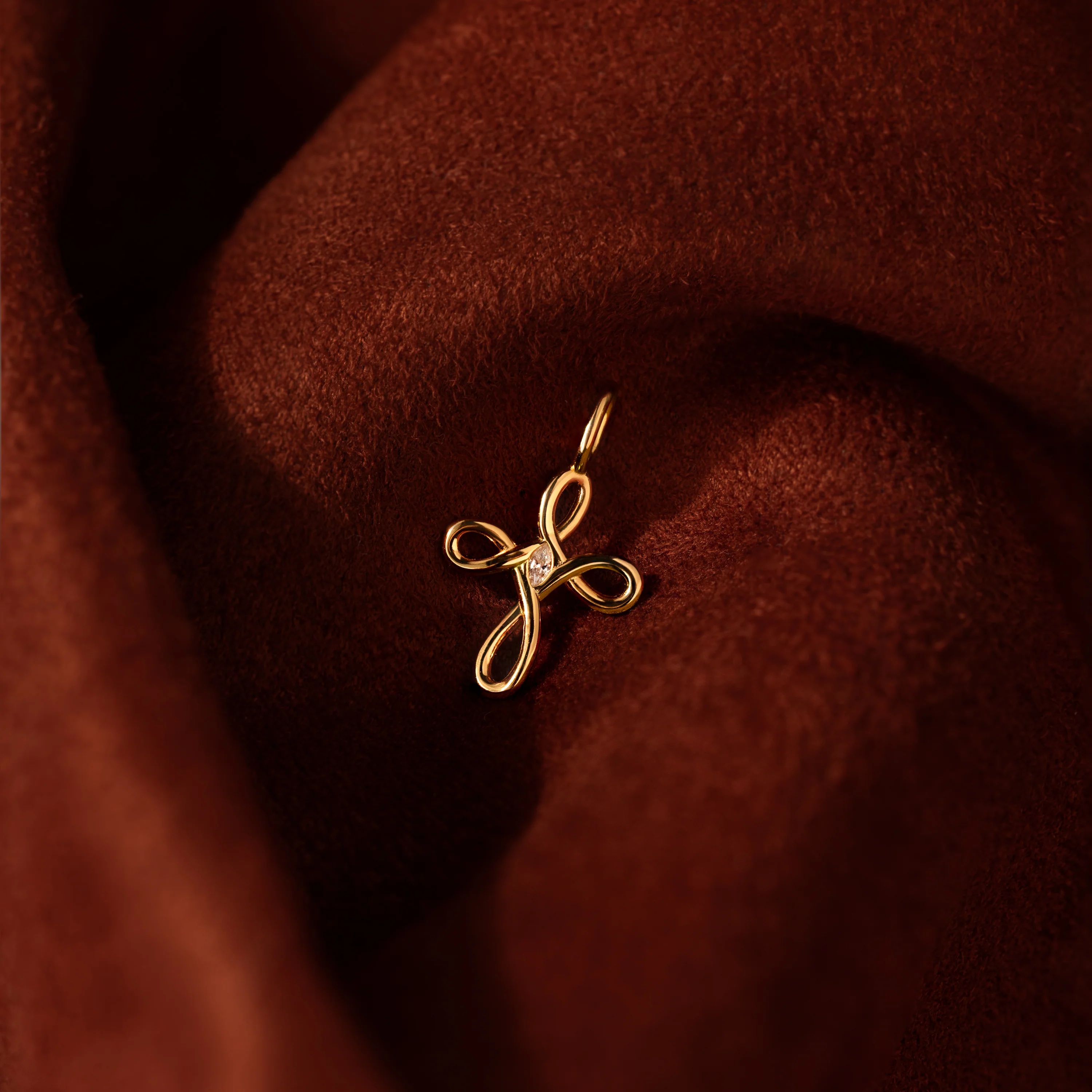 Infinity Cross Charm in 18K Gold - Image 3