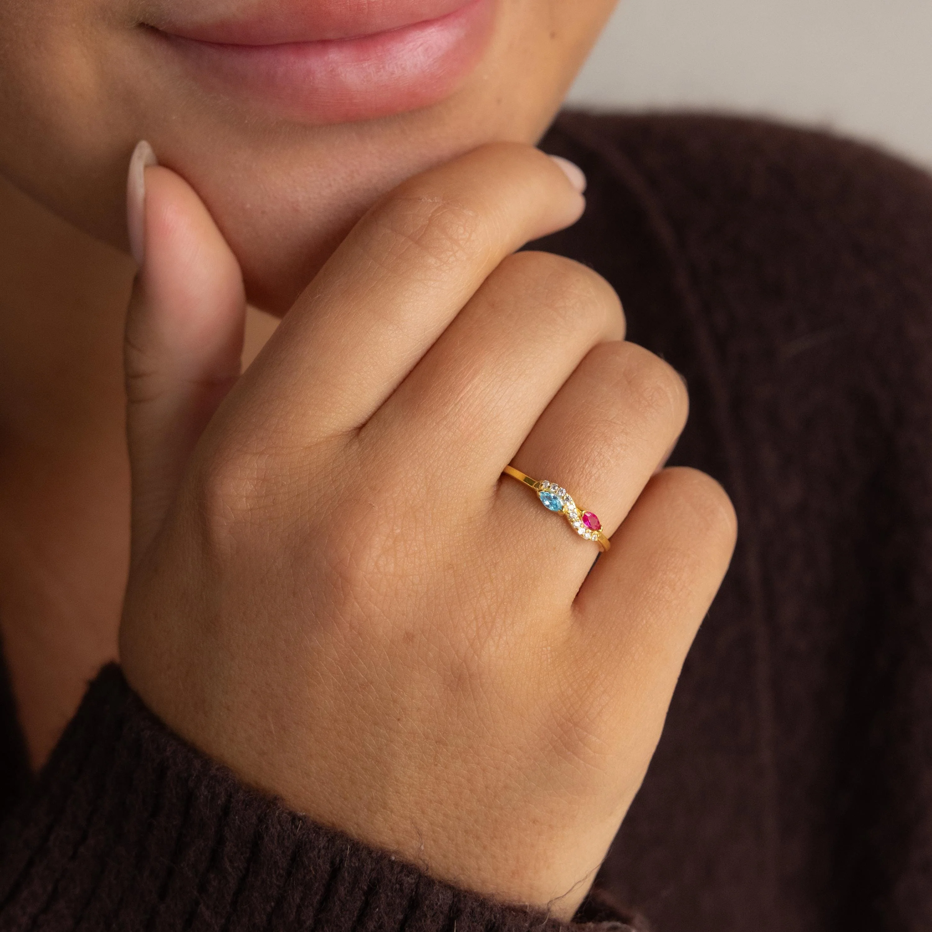 Infinity Marquise Birthstone Ring - Image 2