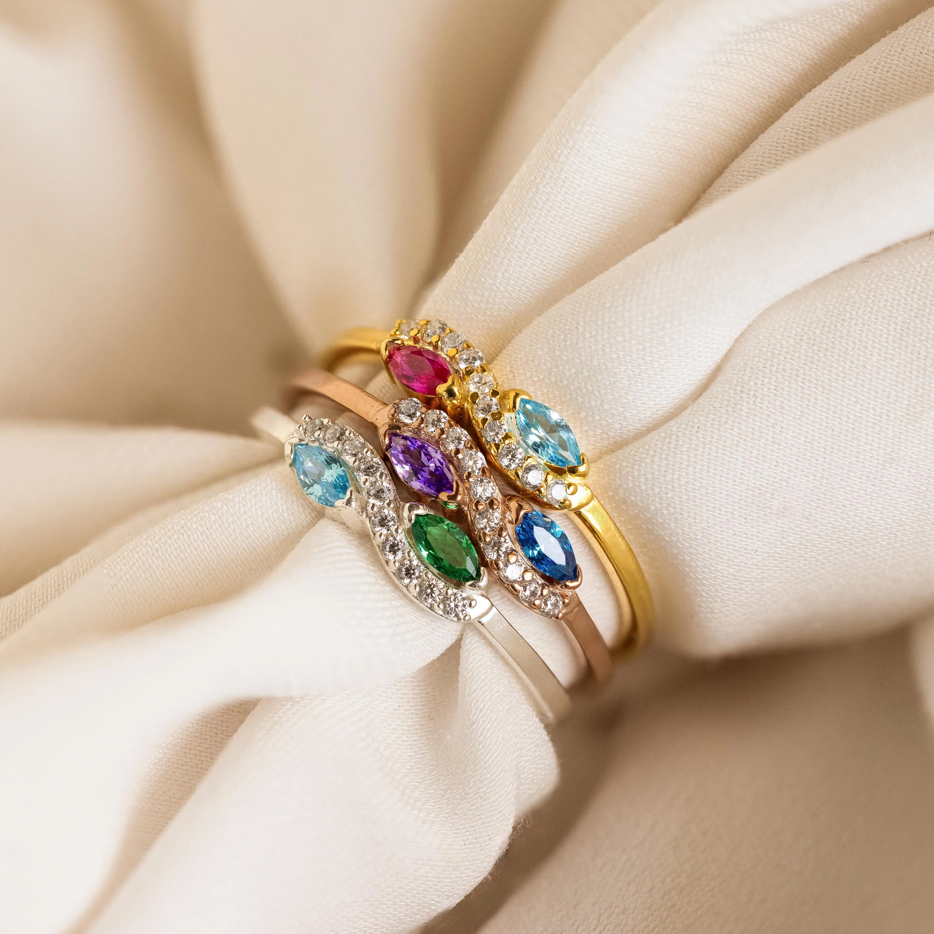 Infinity Marquise Birthstone Ring - Image 3