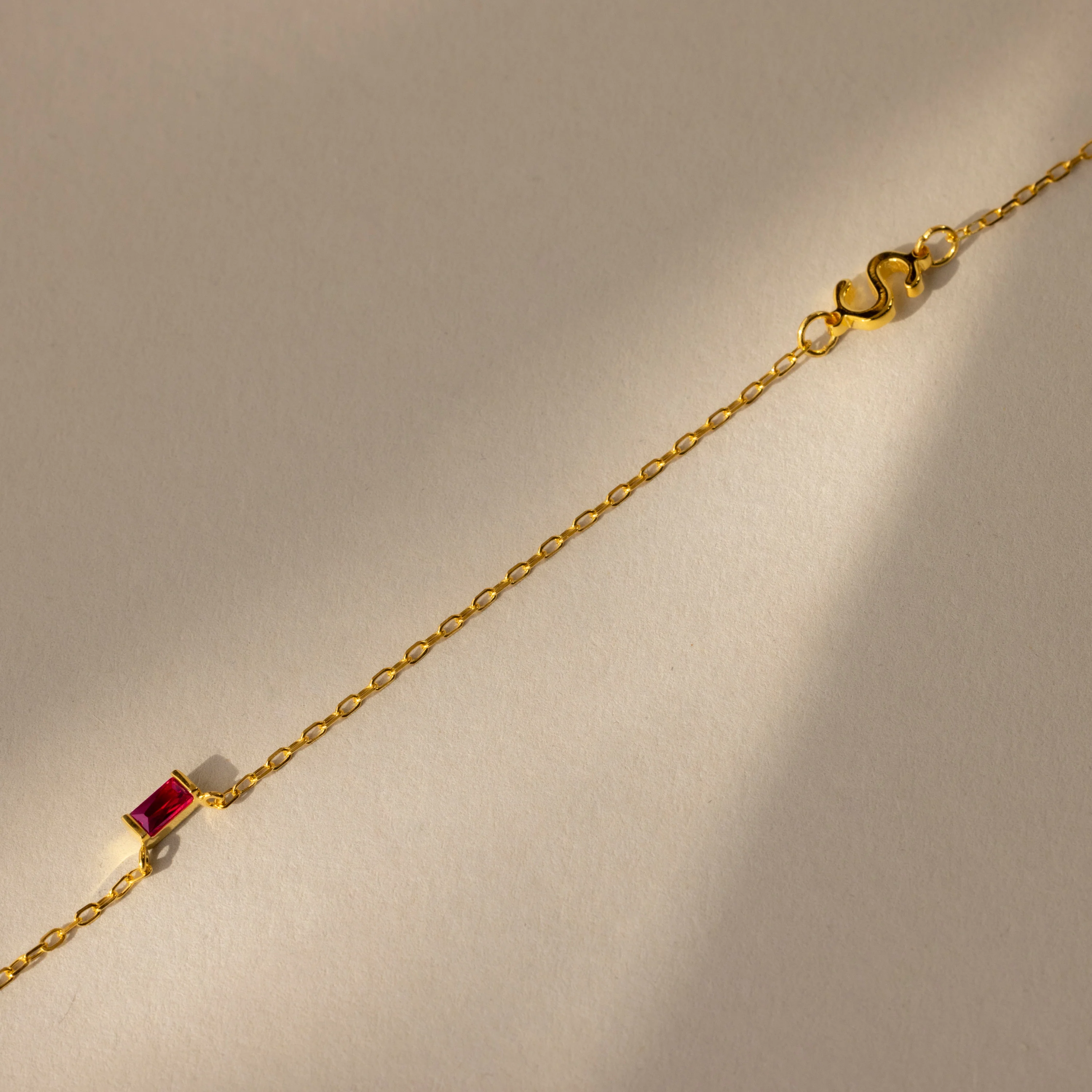 Initial Baguette Birthstone Necklace - Image 7