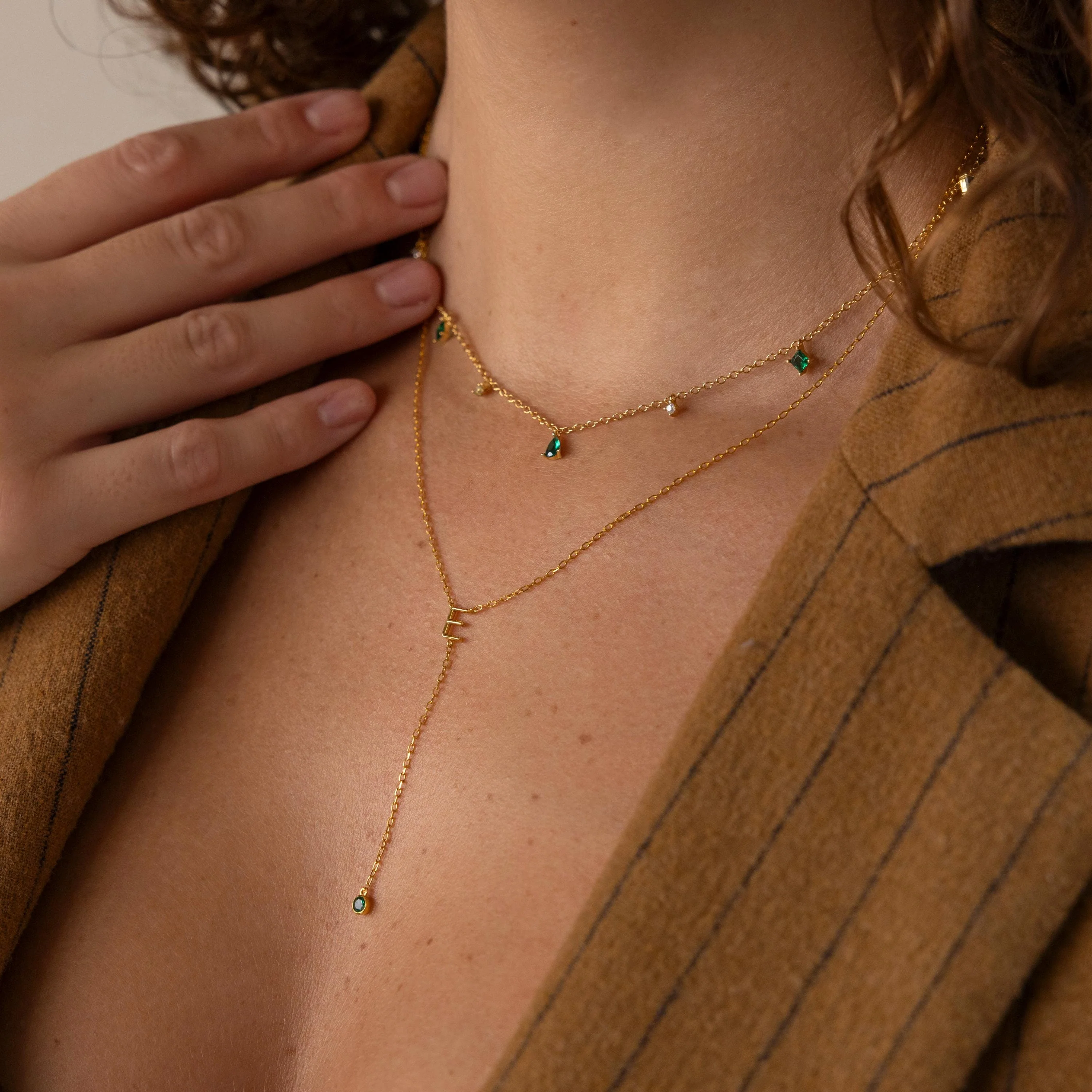 Initial Birthstone Lariat Necklace - Image 6