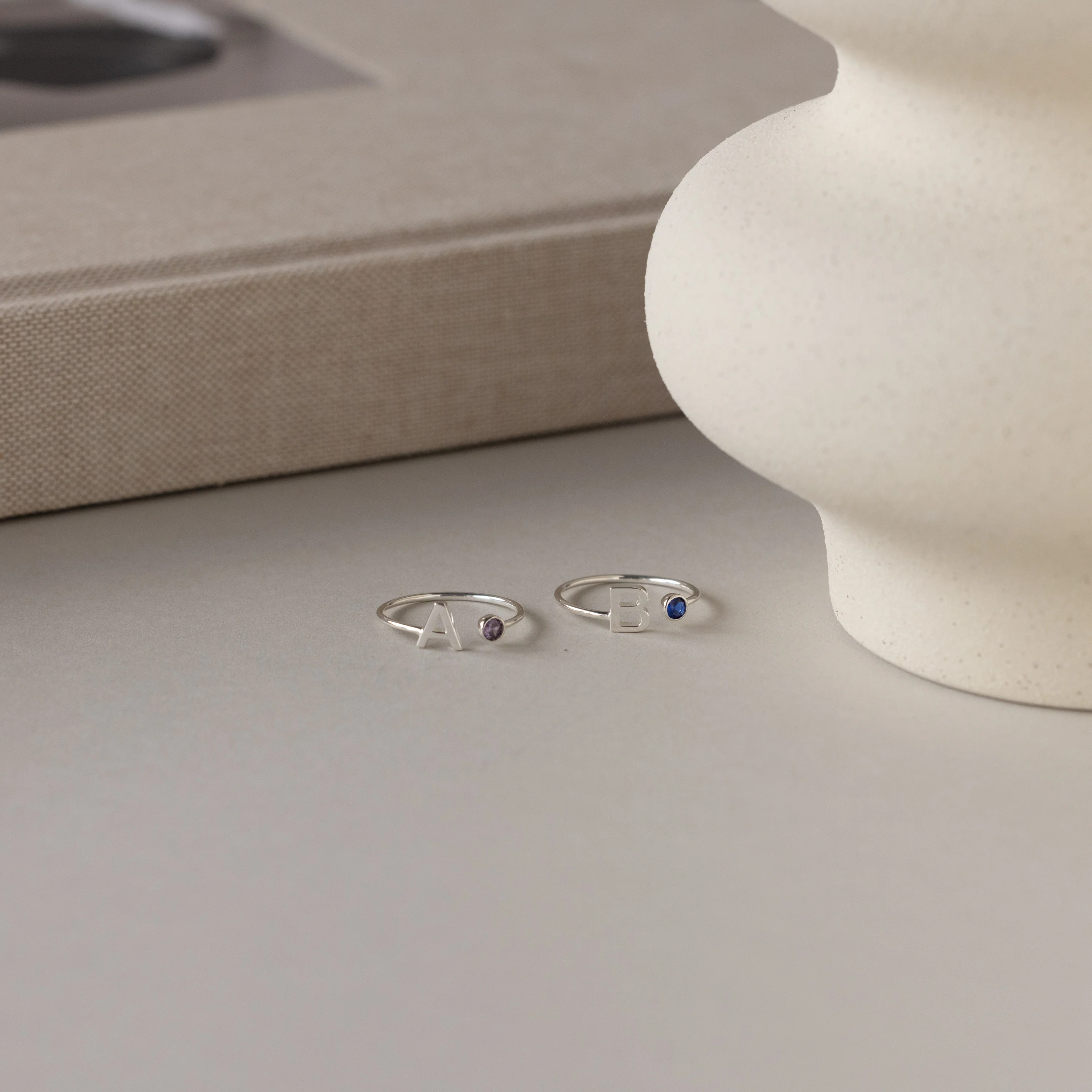 Alex Initial Birthstone Ring - Image 4