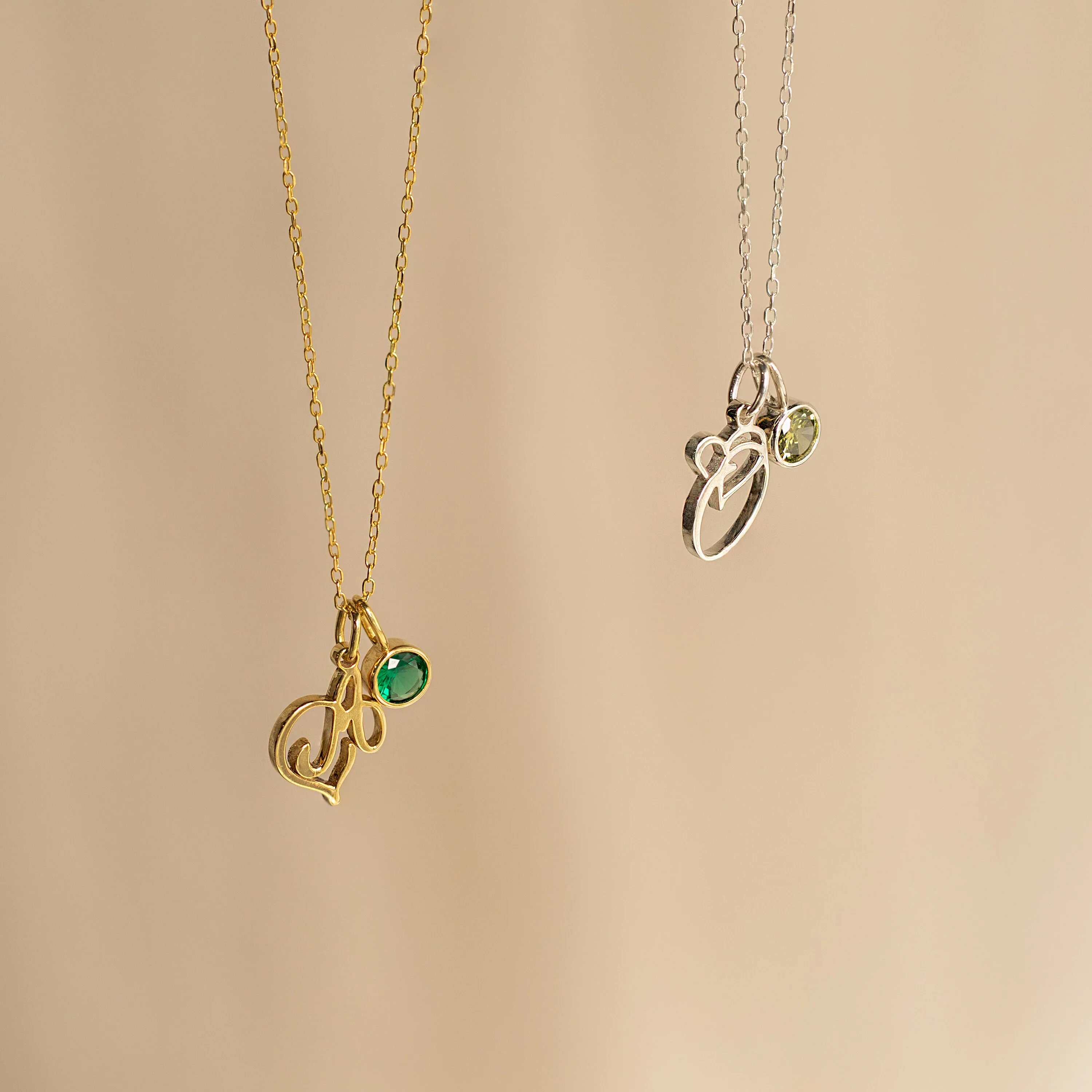 Initial Heart Birthstone Necklace - Image 5