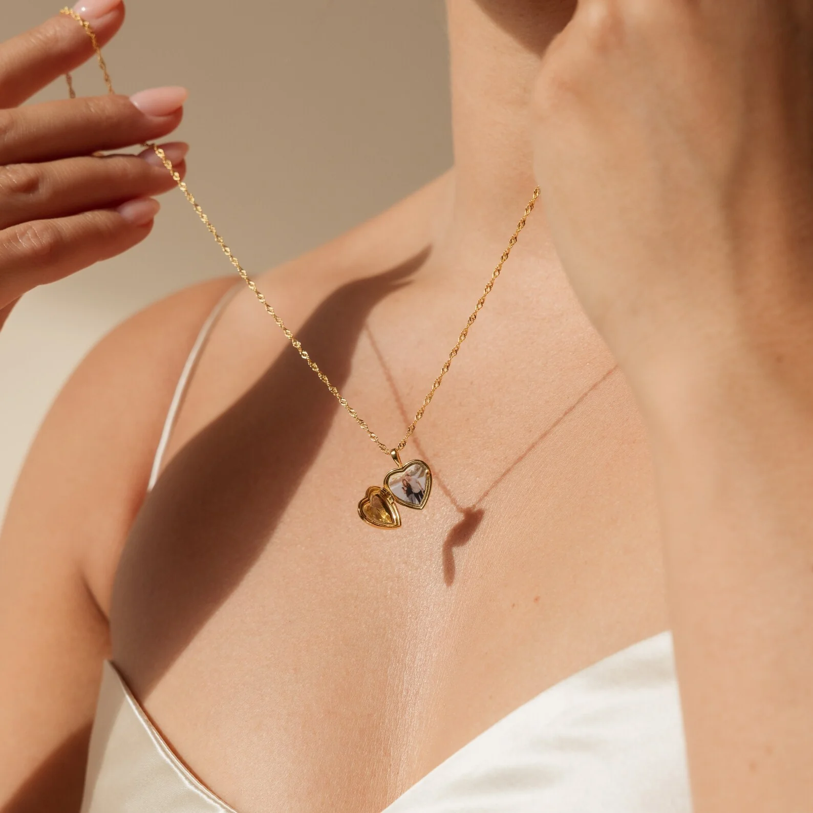 Initial Heart Locket Necklace - Image 5