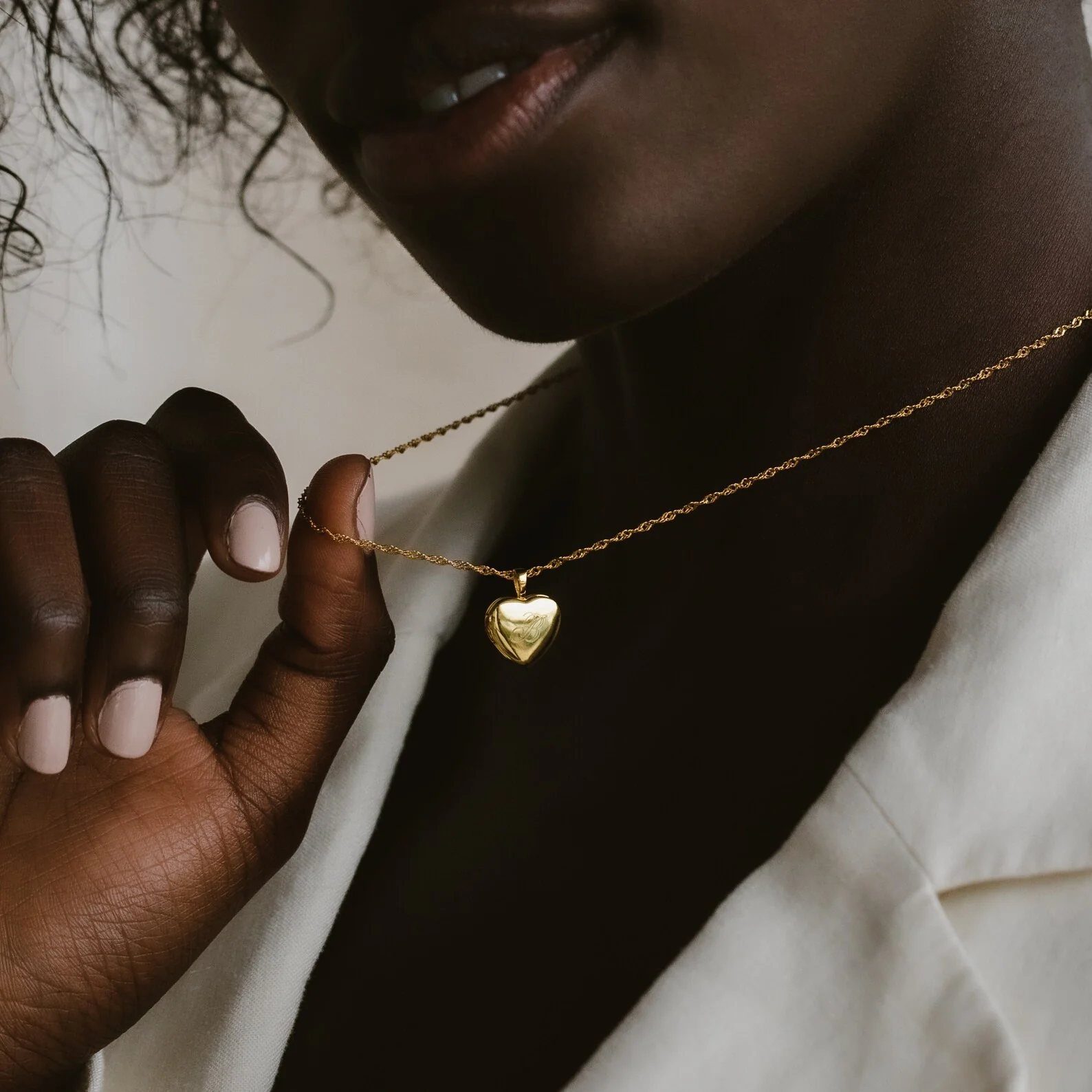 Initial Heart Locket Necklace - Image 7