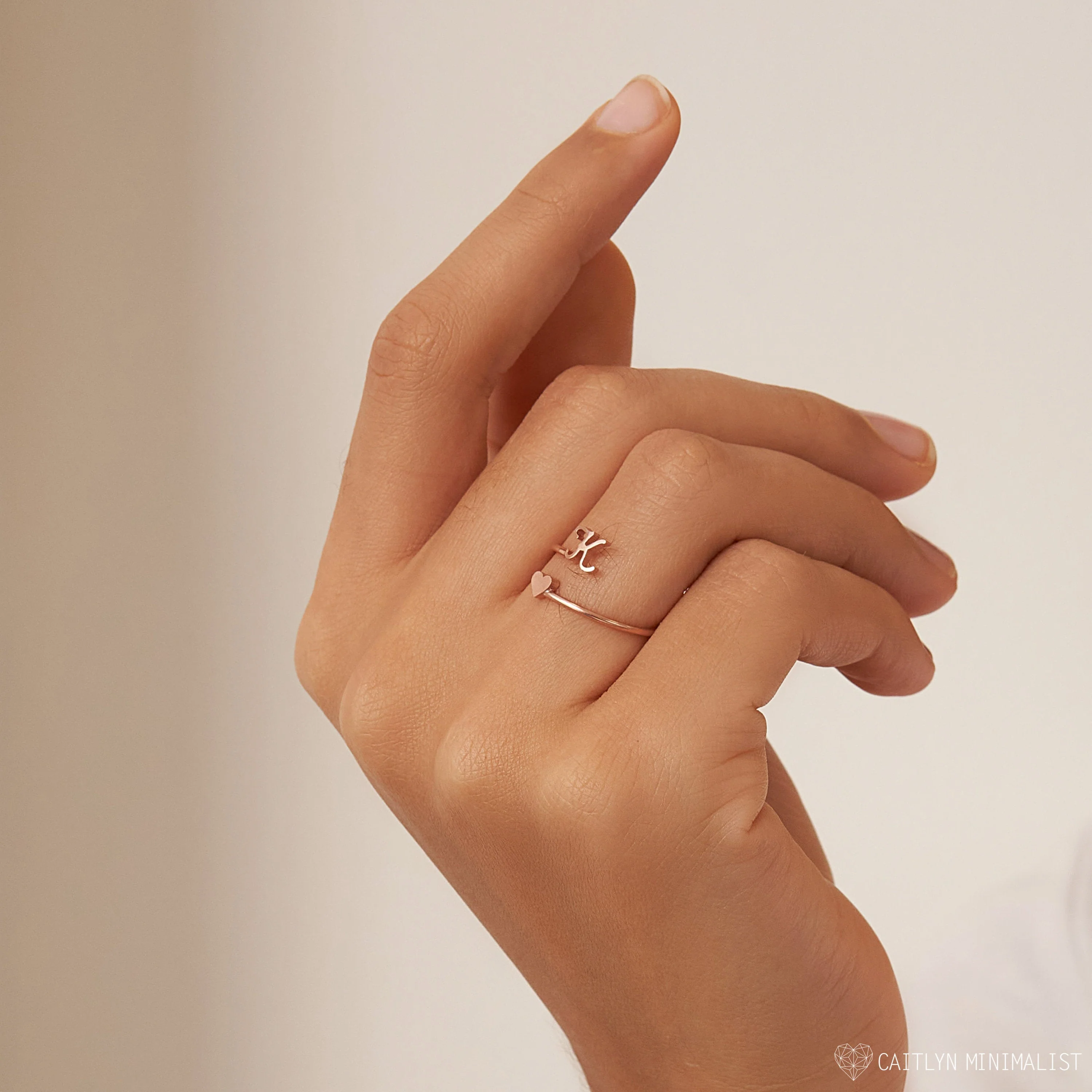 Initial Heart Wrap Ring - Image 5