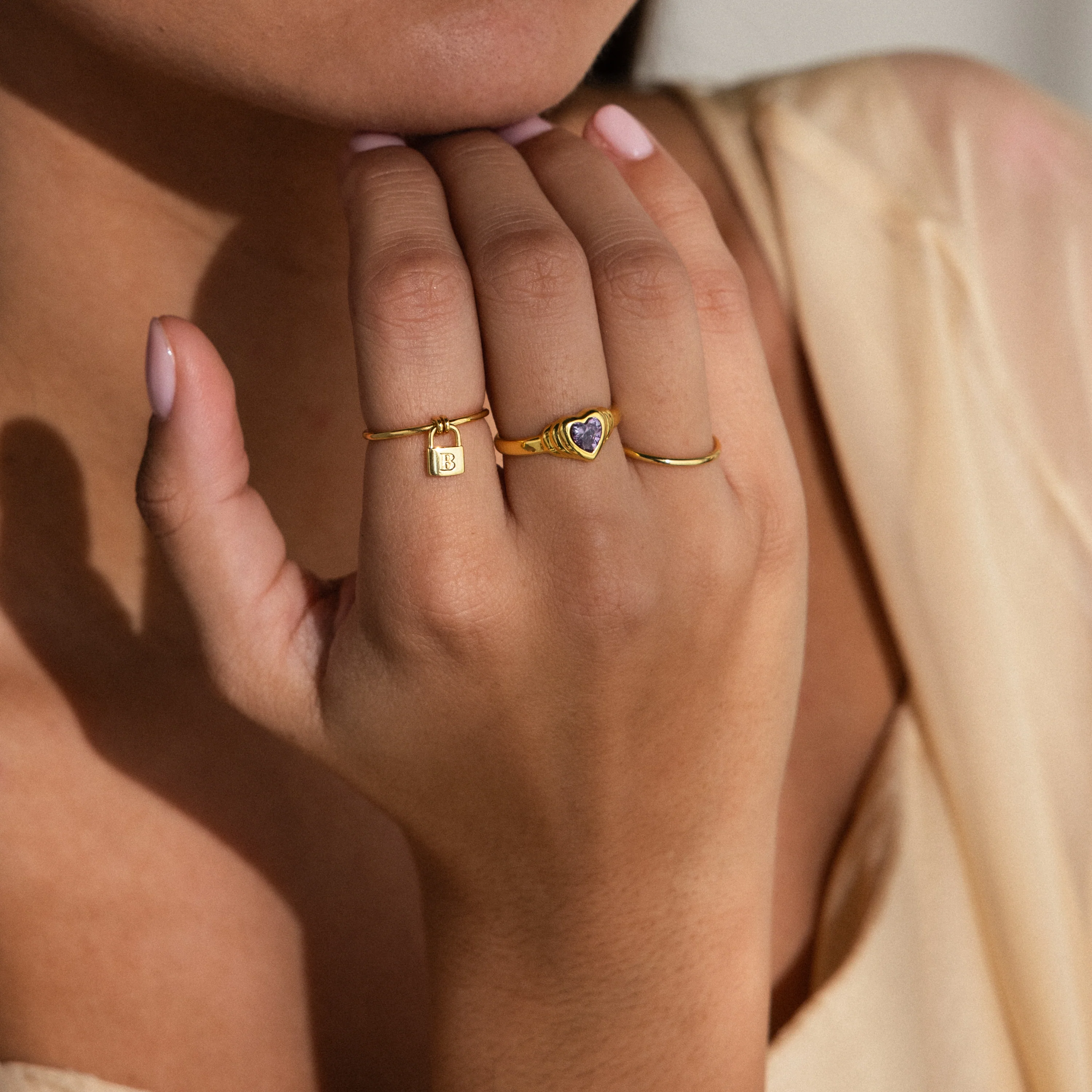 Initial Padlock Drop Ring - Image 6