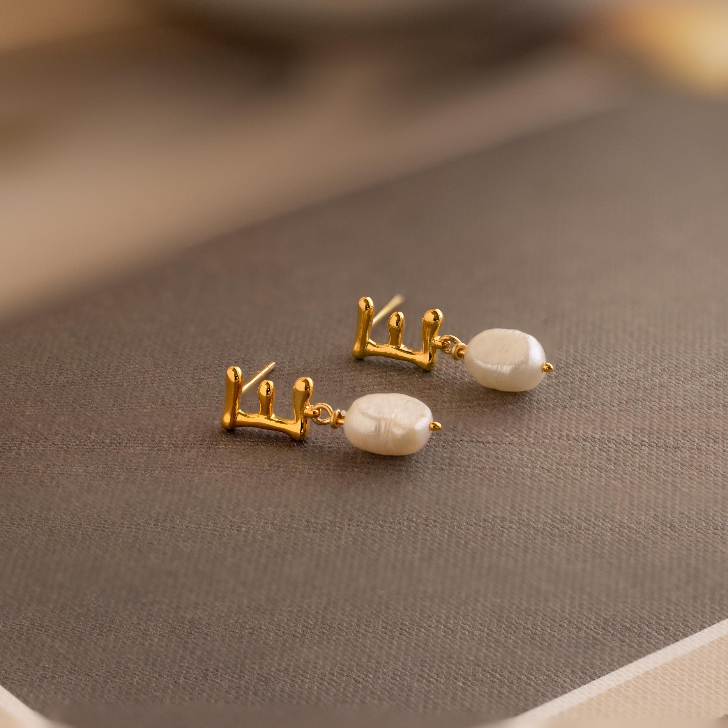 Initial Pearl Drop Studs - Image 5