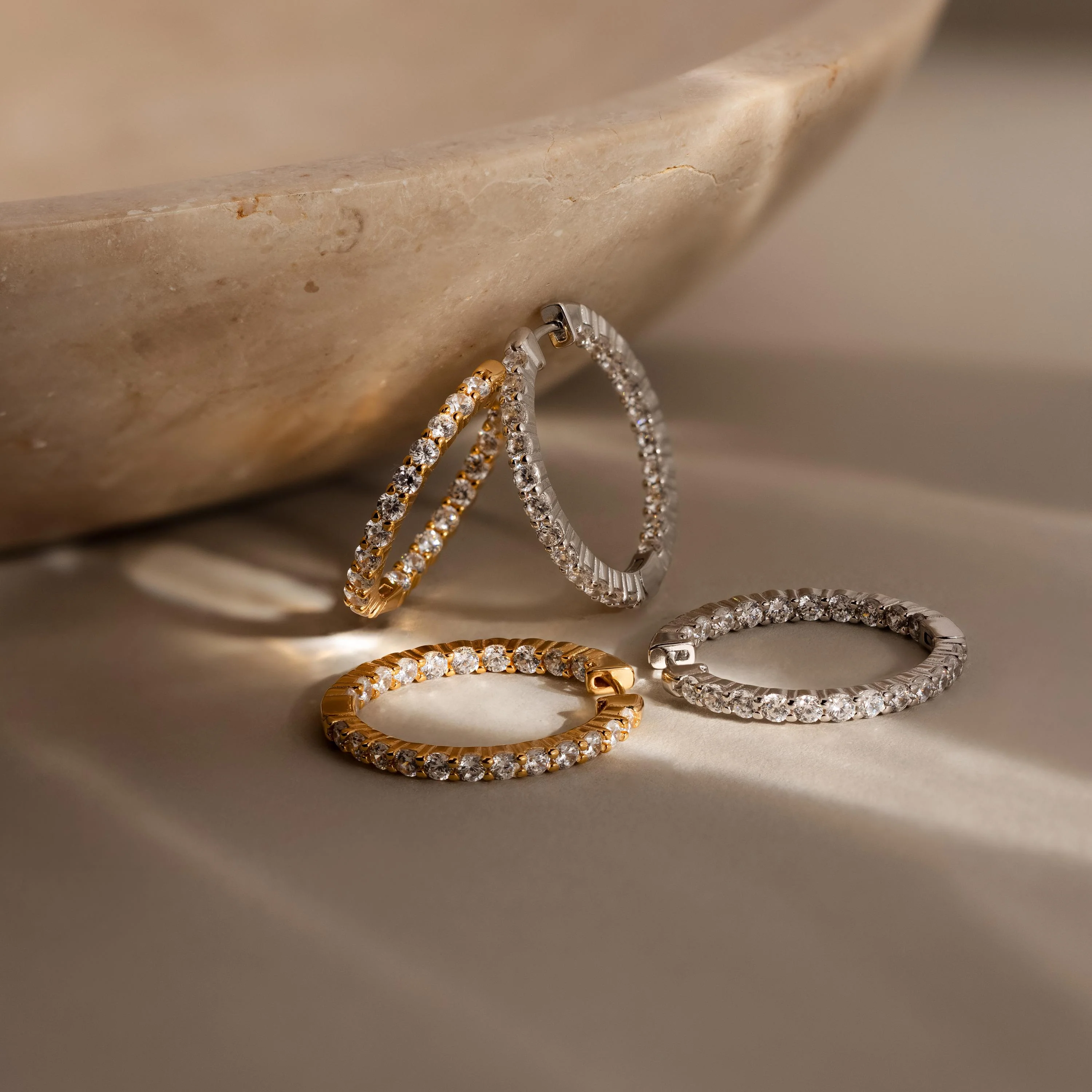 Inside Out Diamond Hoops - Image 4