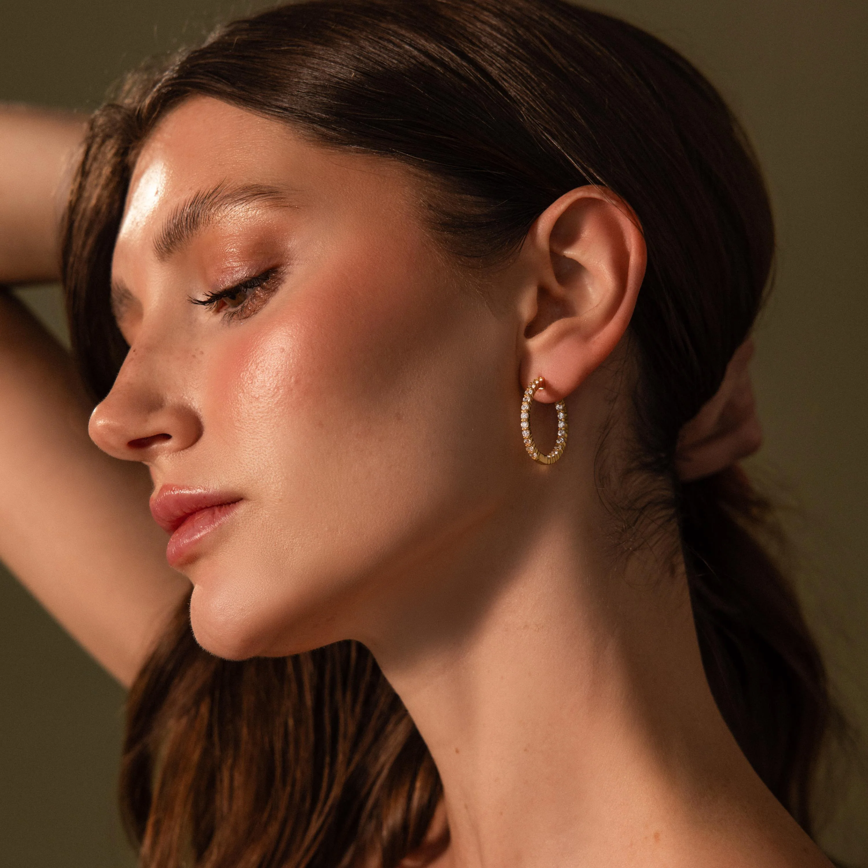 Inside Out Diamond Hoops in 18K Gold - Image 8