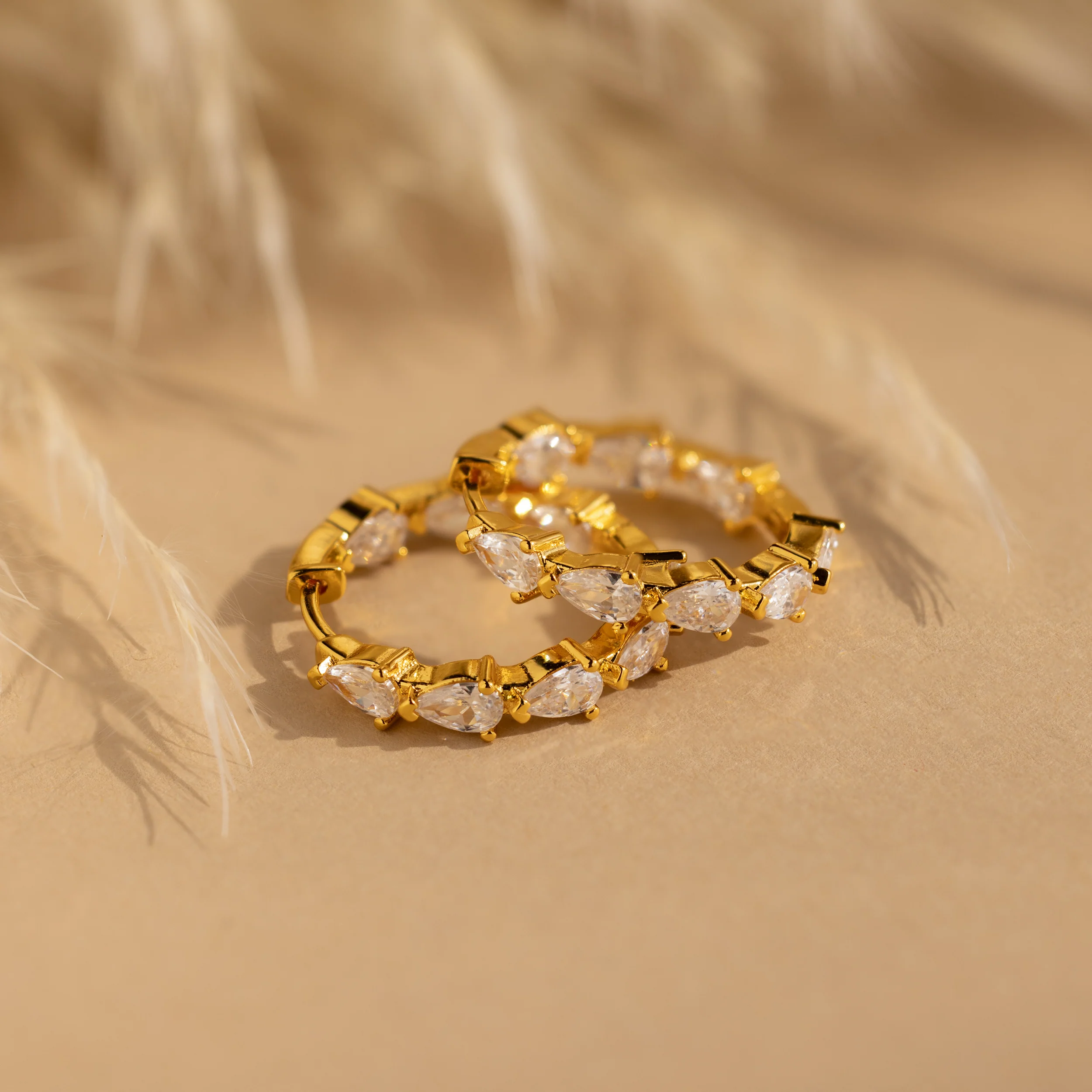 Inside Out Pear Diamond Hoops - Image 9