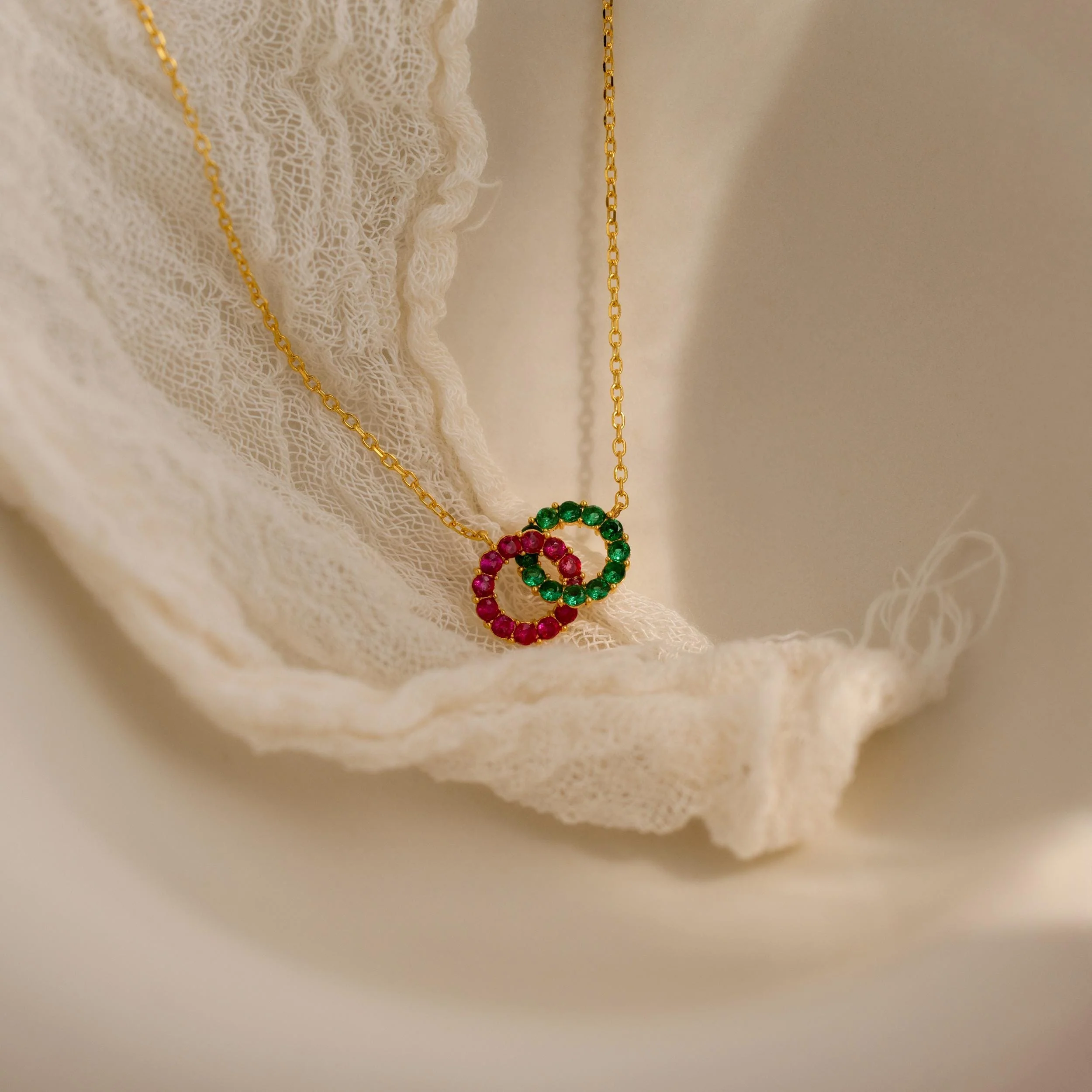 Interlocking Duo Birthstone Necklace - Image 2