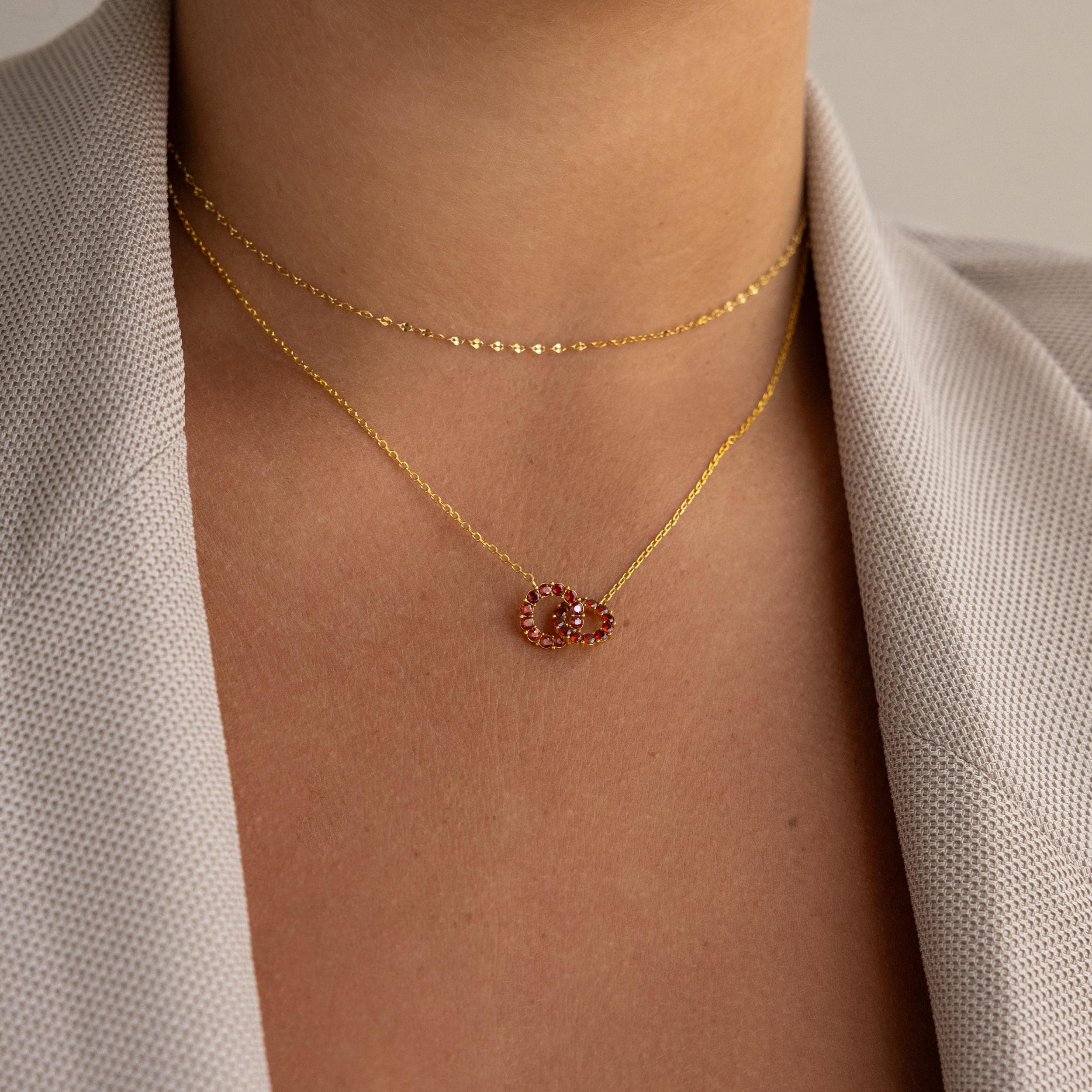 Interlocking Duo Birthstone Necklace - Image 6