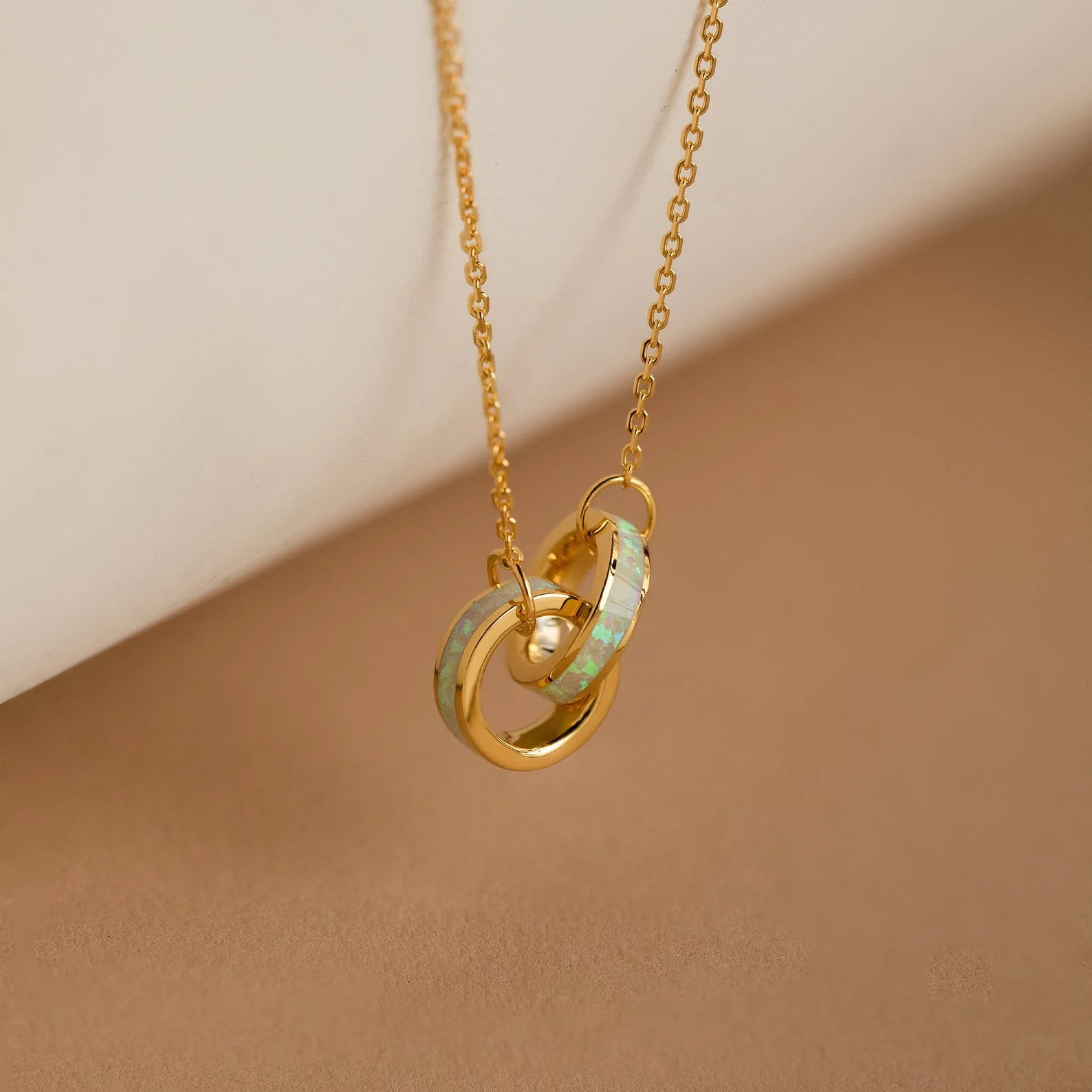 Interlocking Opal Inlay Necklace - Image 2