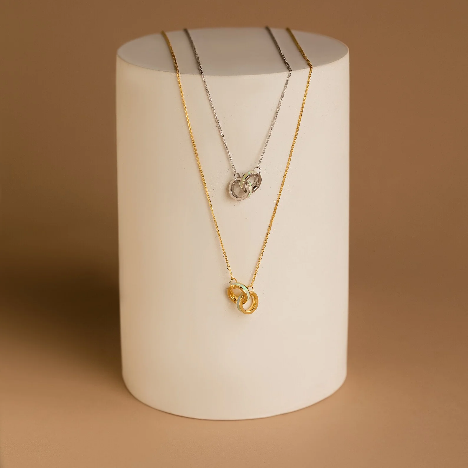 Interlocking Opal Inlay Necklace - Image 3