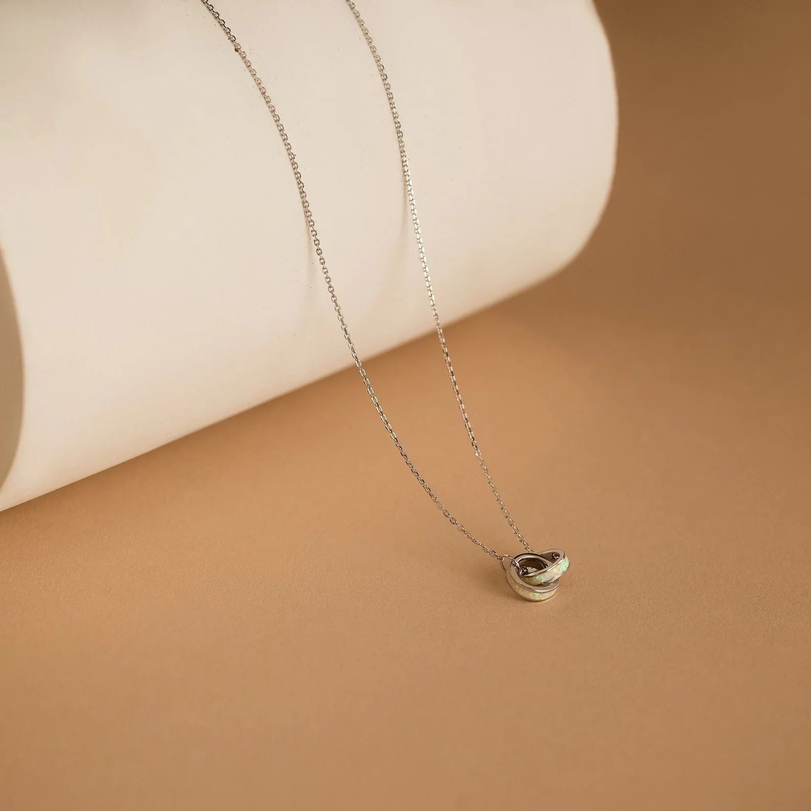 Interlocking Opal Inlay Necklace - Image 5