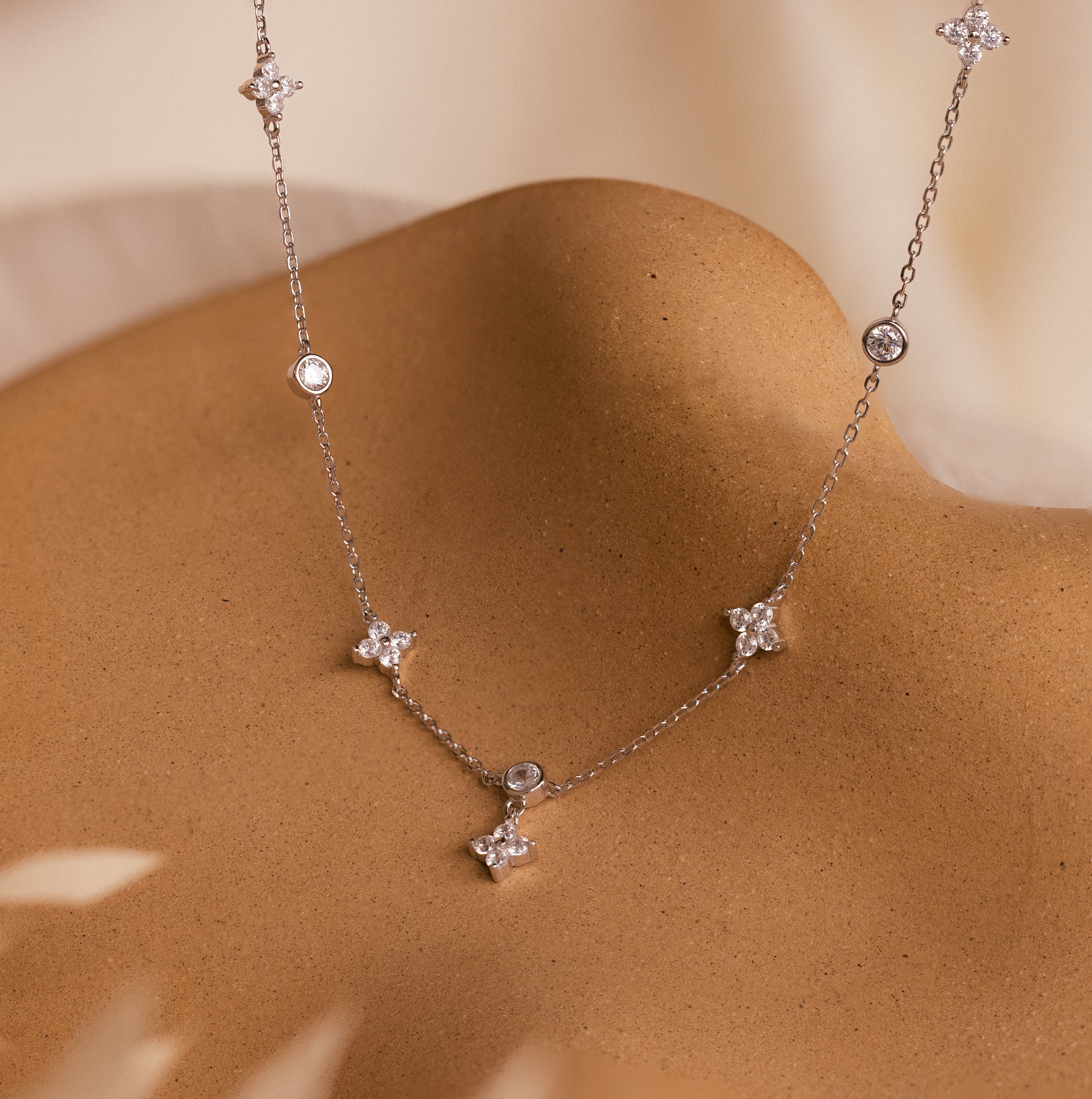 Ivy Diamond Station Necklace in Silver - Image 2