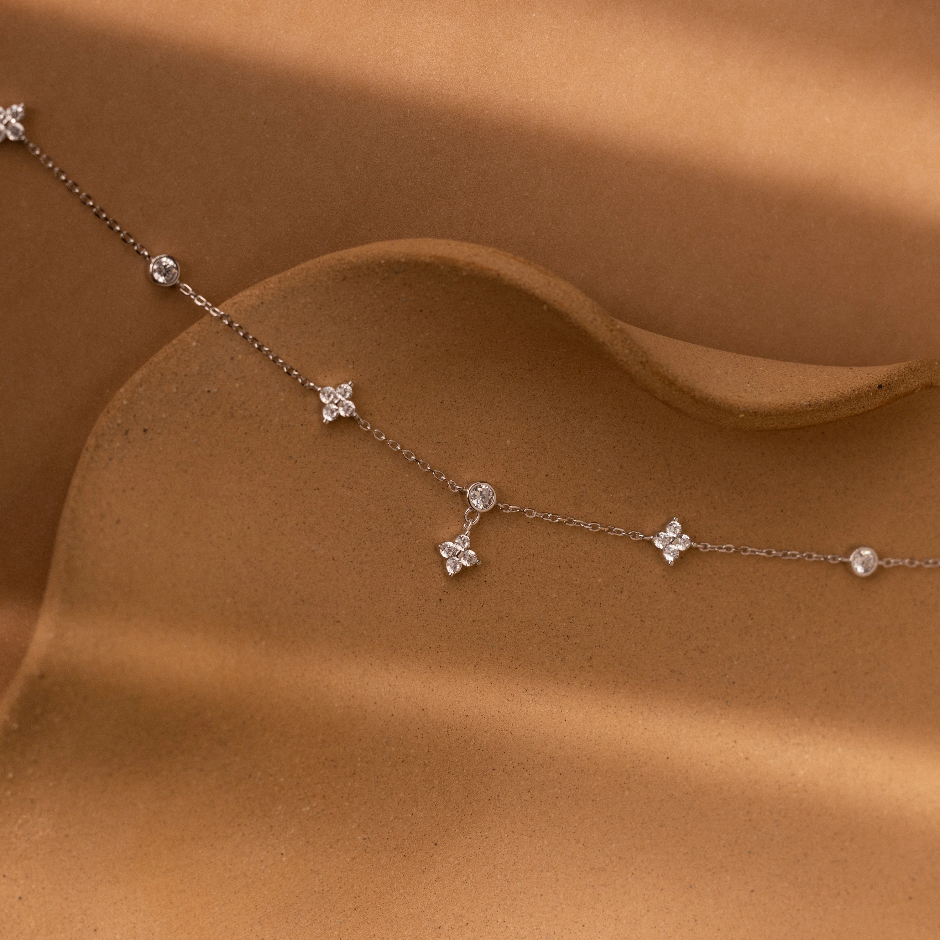 Ivy Diamond Station Necklace in Silver - Image 4
