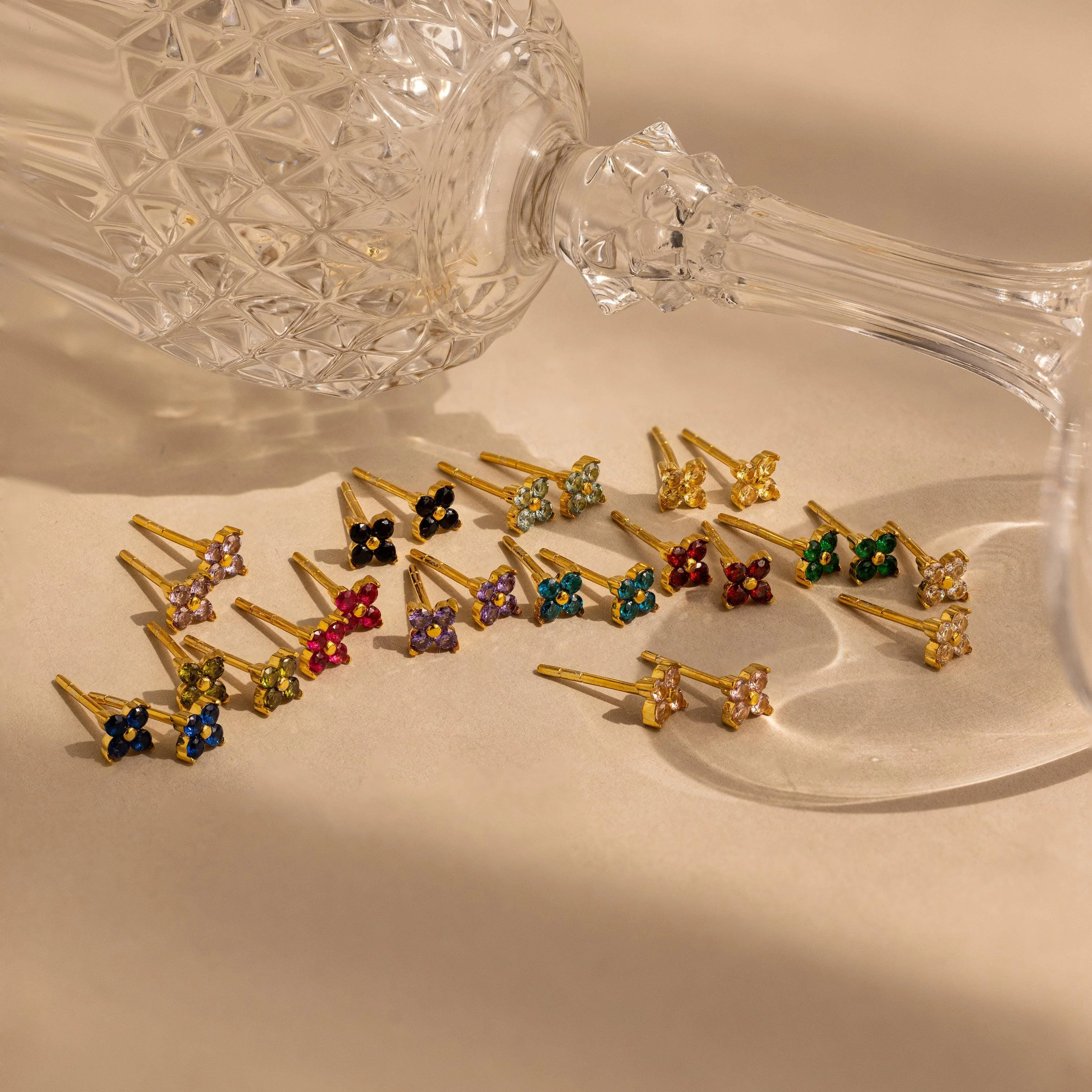Ivy Flower Birthstone Studs - Image 3