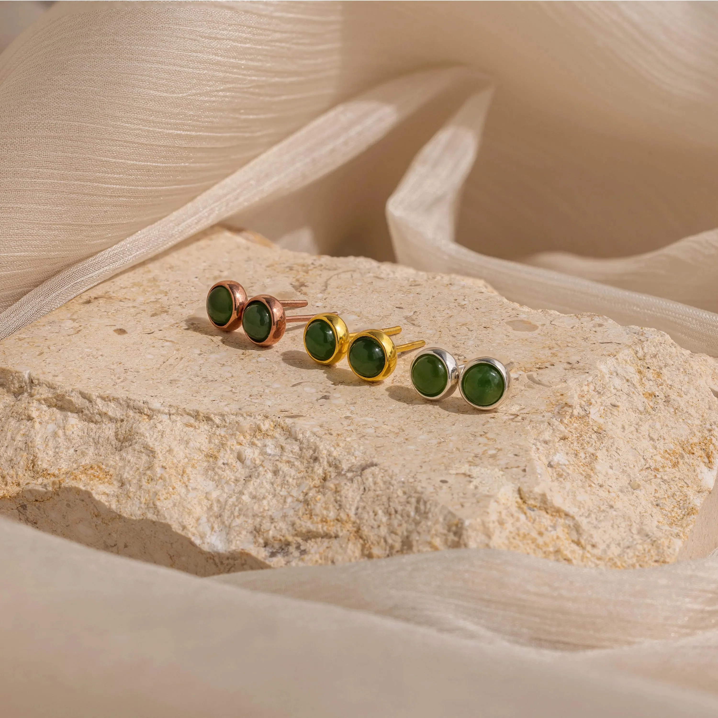 Jade Bezel Studs - Image 3