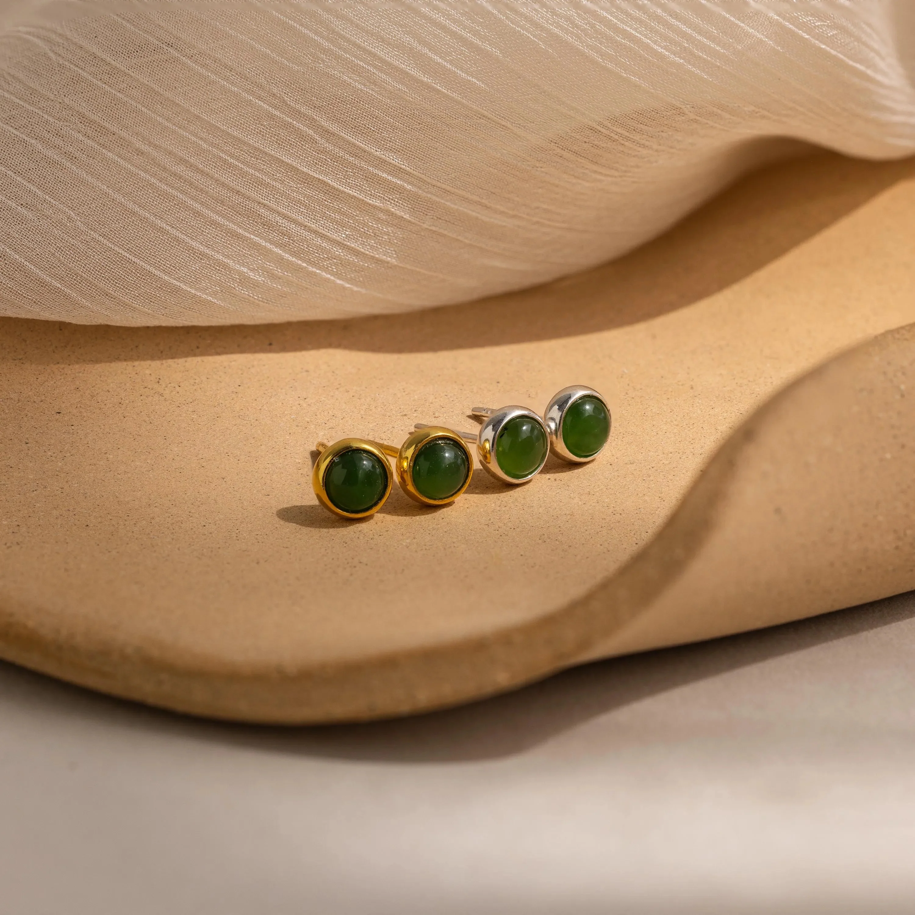 Jade Bezel Studs - Image 7