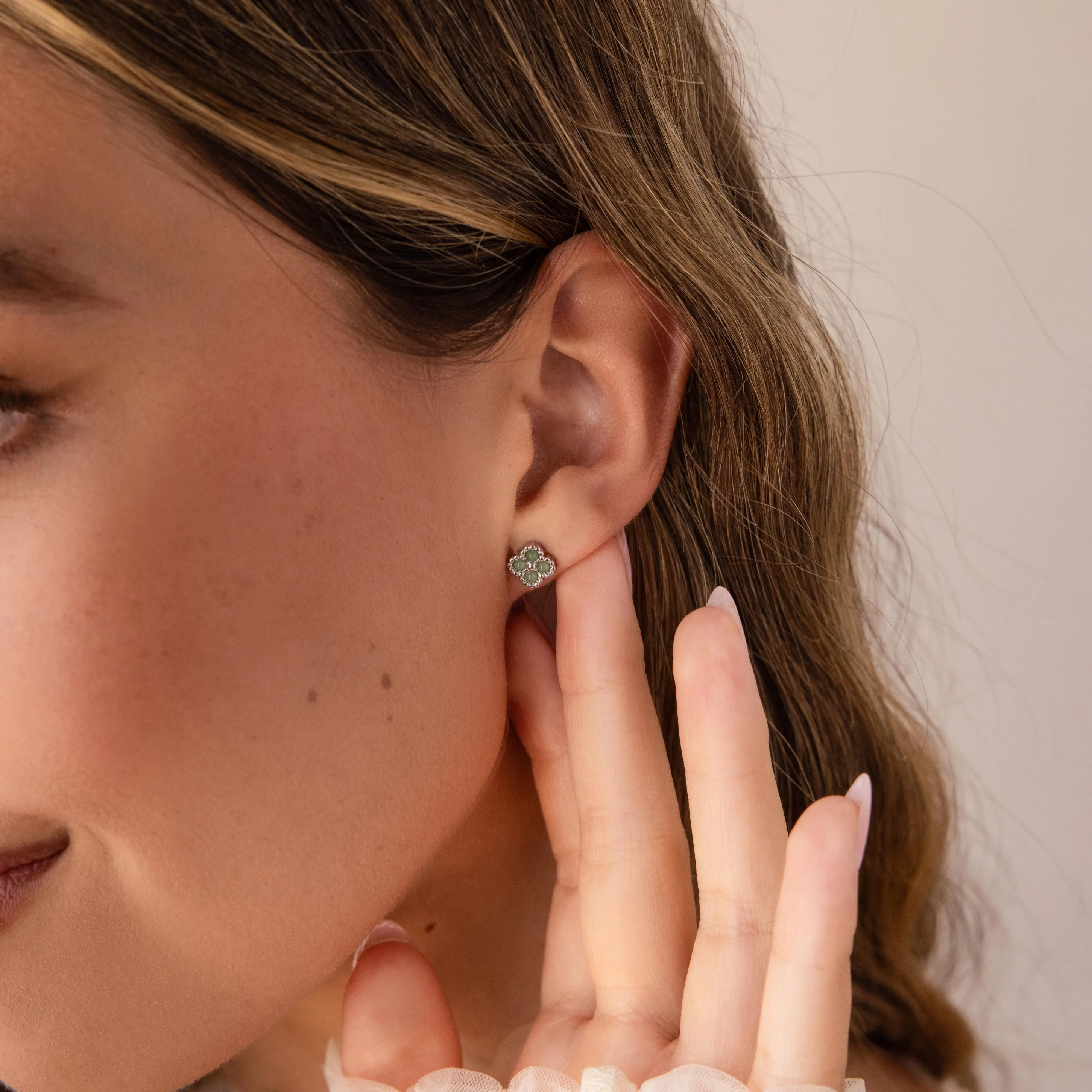 Jade Clover Studs - Image 7