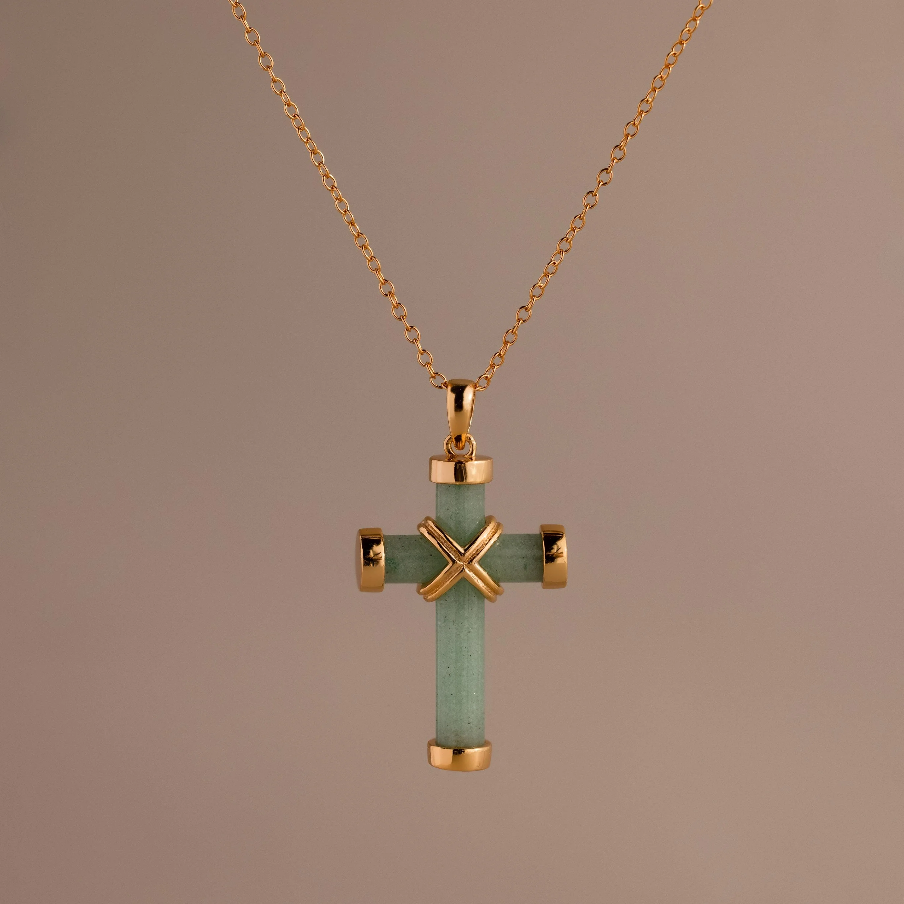 Jade Cross Necklace - Image 3