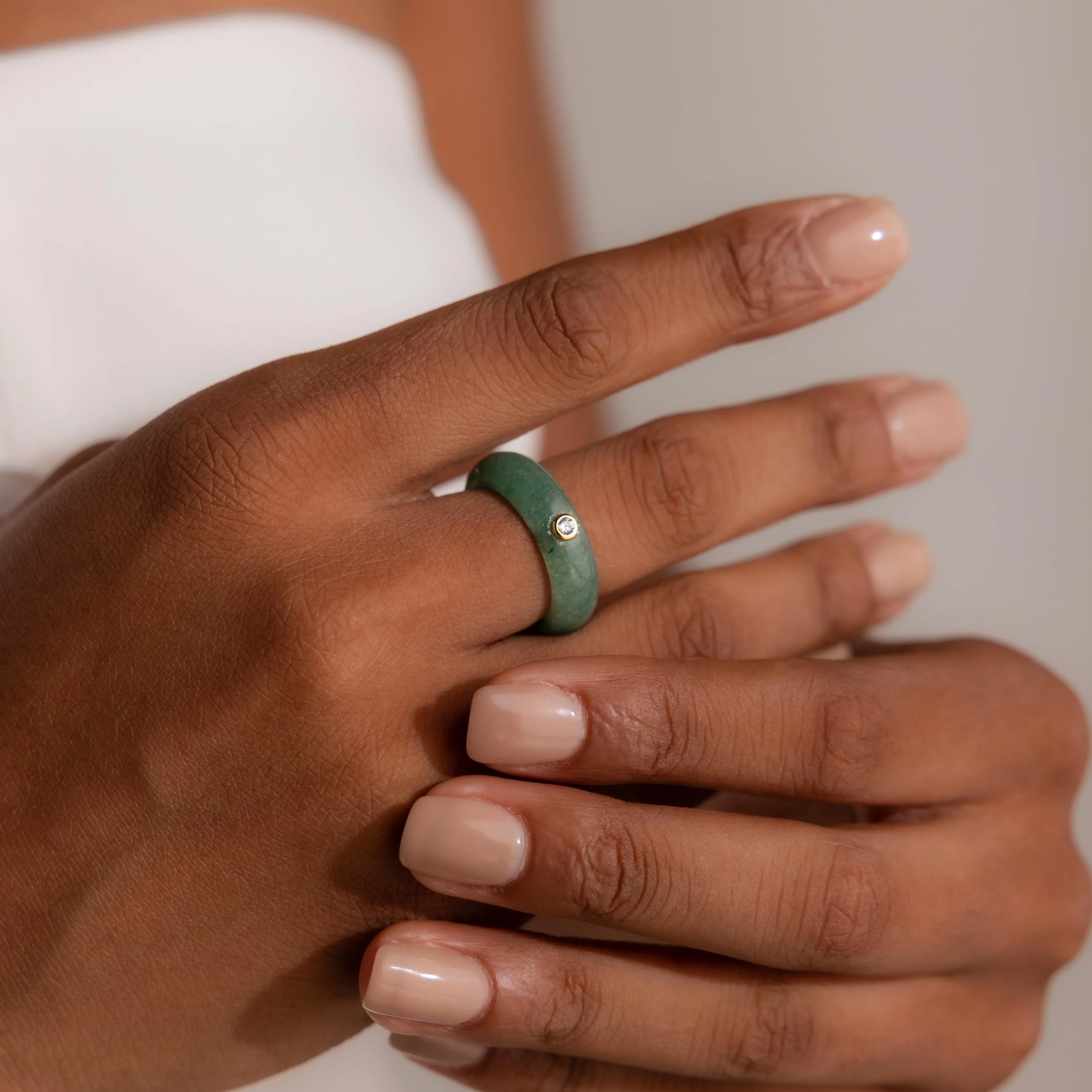 Jade Diamond Ring - Image 2