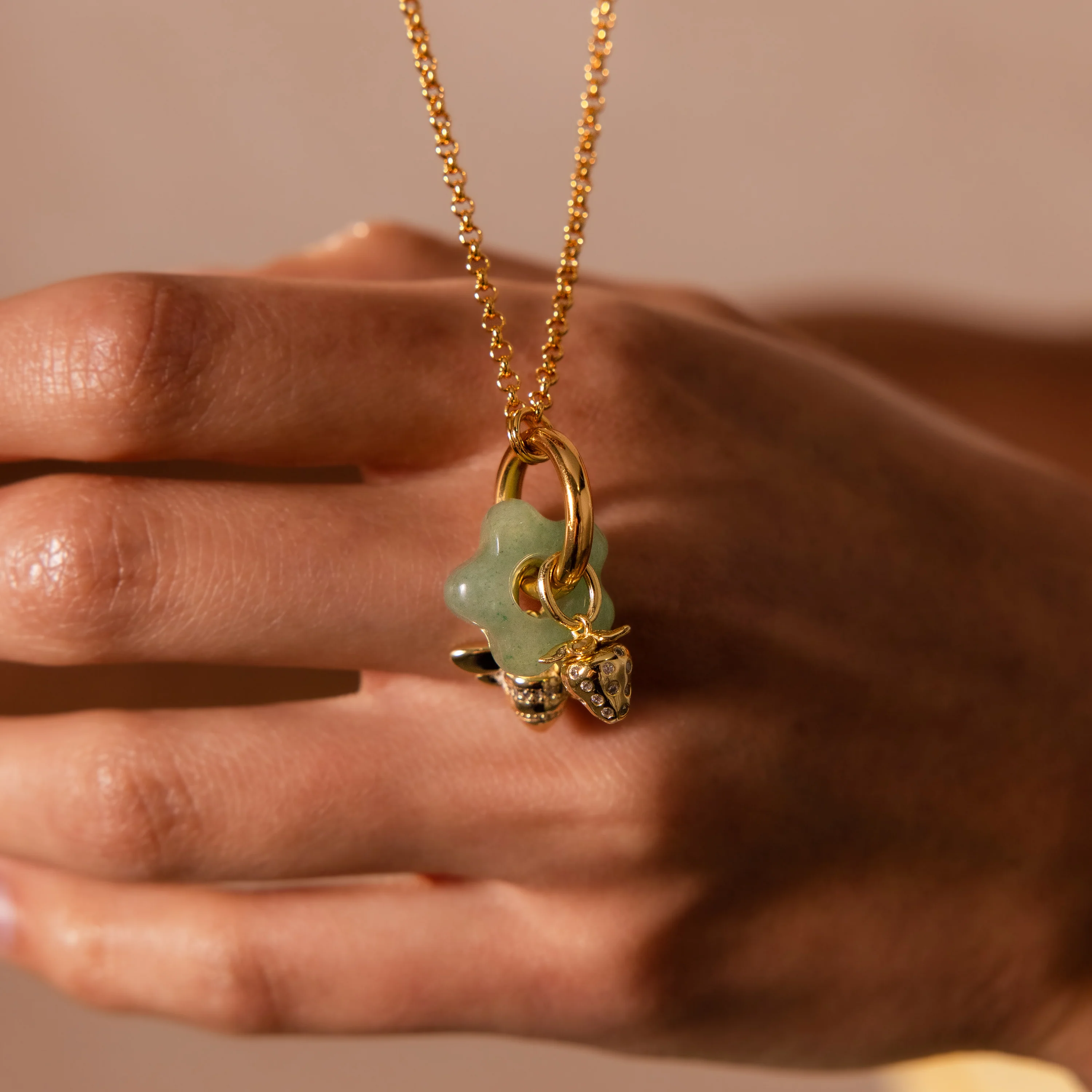 Jade Flower Spacer Charm - Image 2