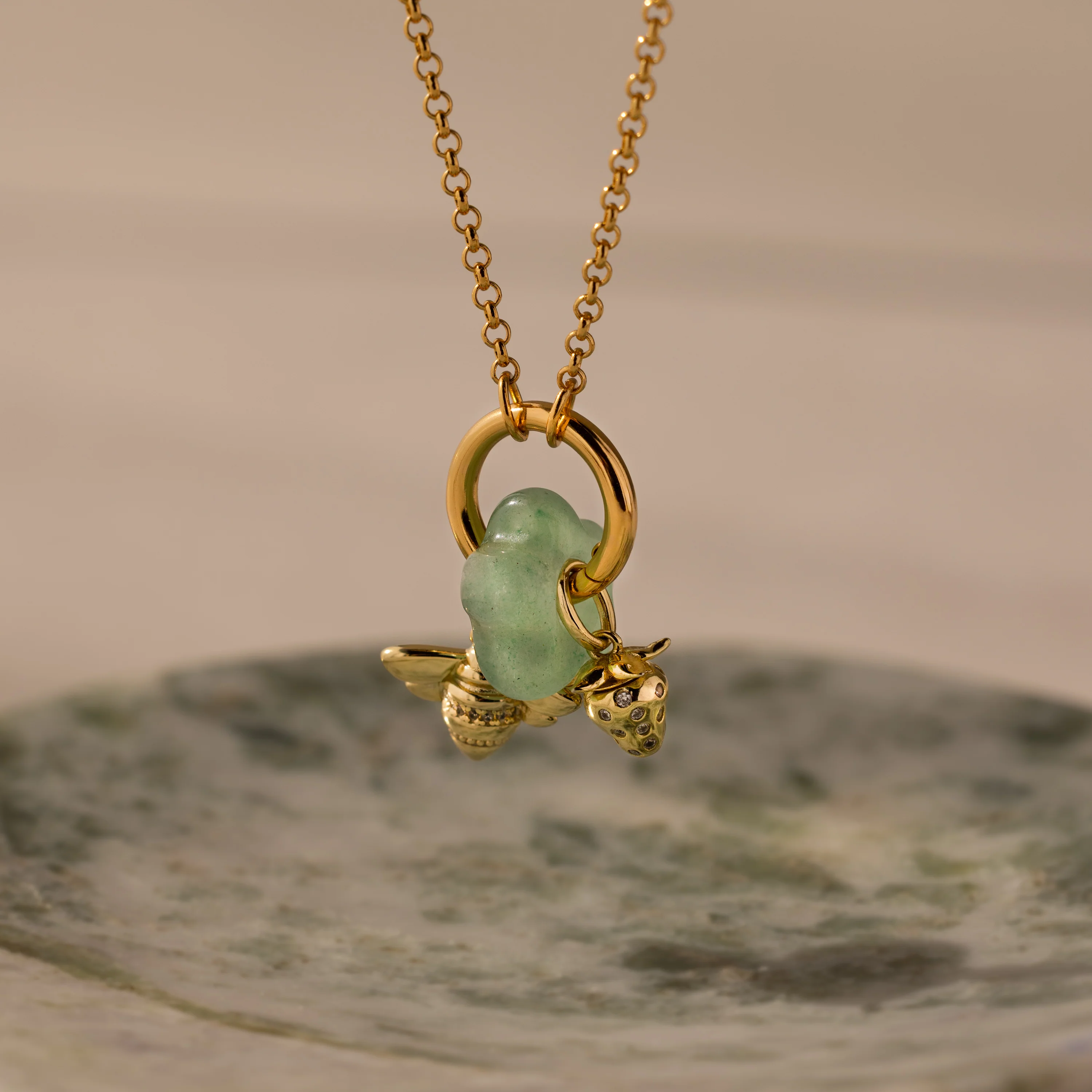 Jade Flower Spacer Charm - Image 5