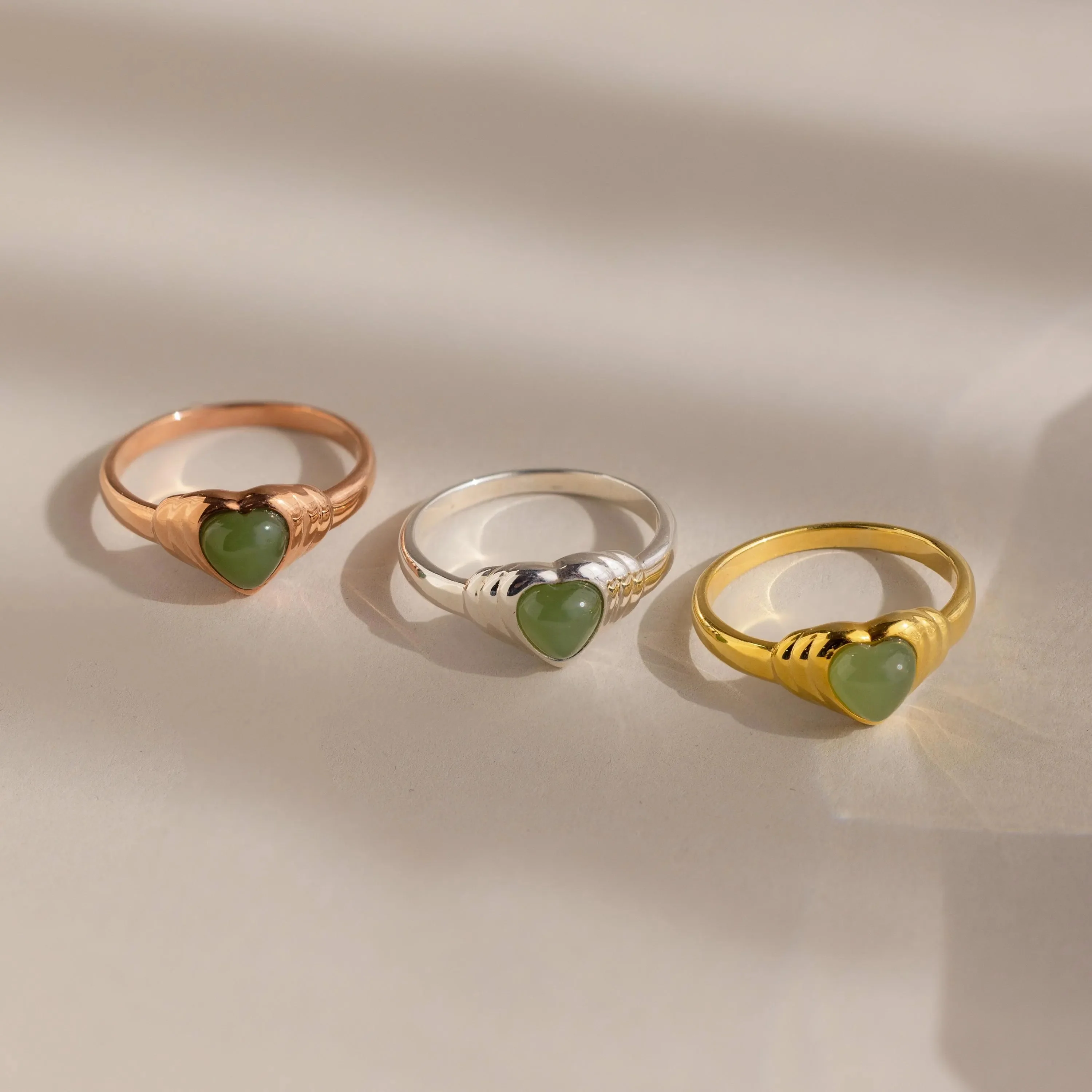 Jade Heart Signet Ring - Image 3