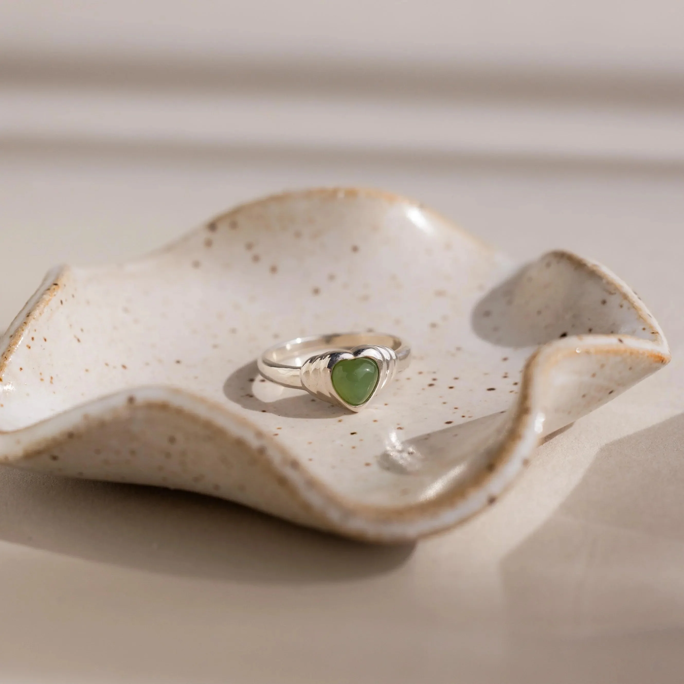 Jade Heart Signet Ring - Image 5