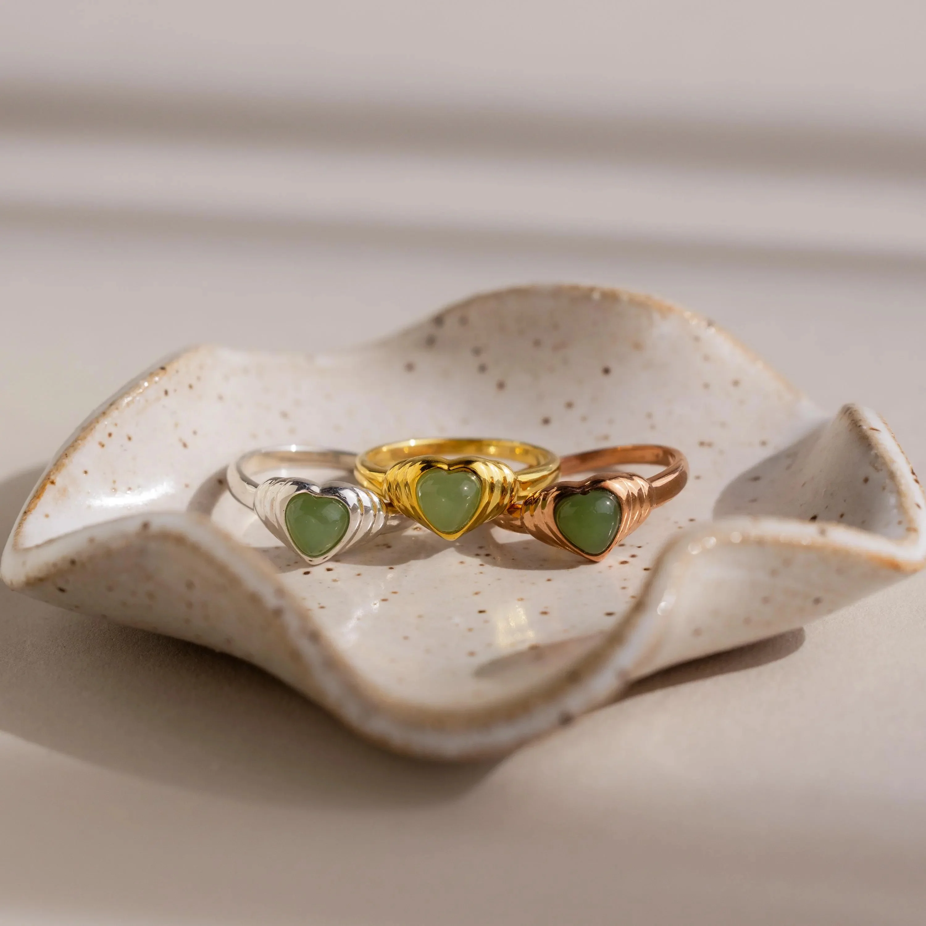 Jade Heart Signet Ring - Image 7