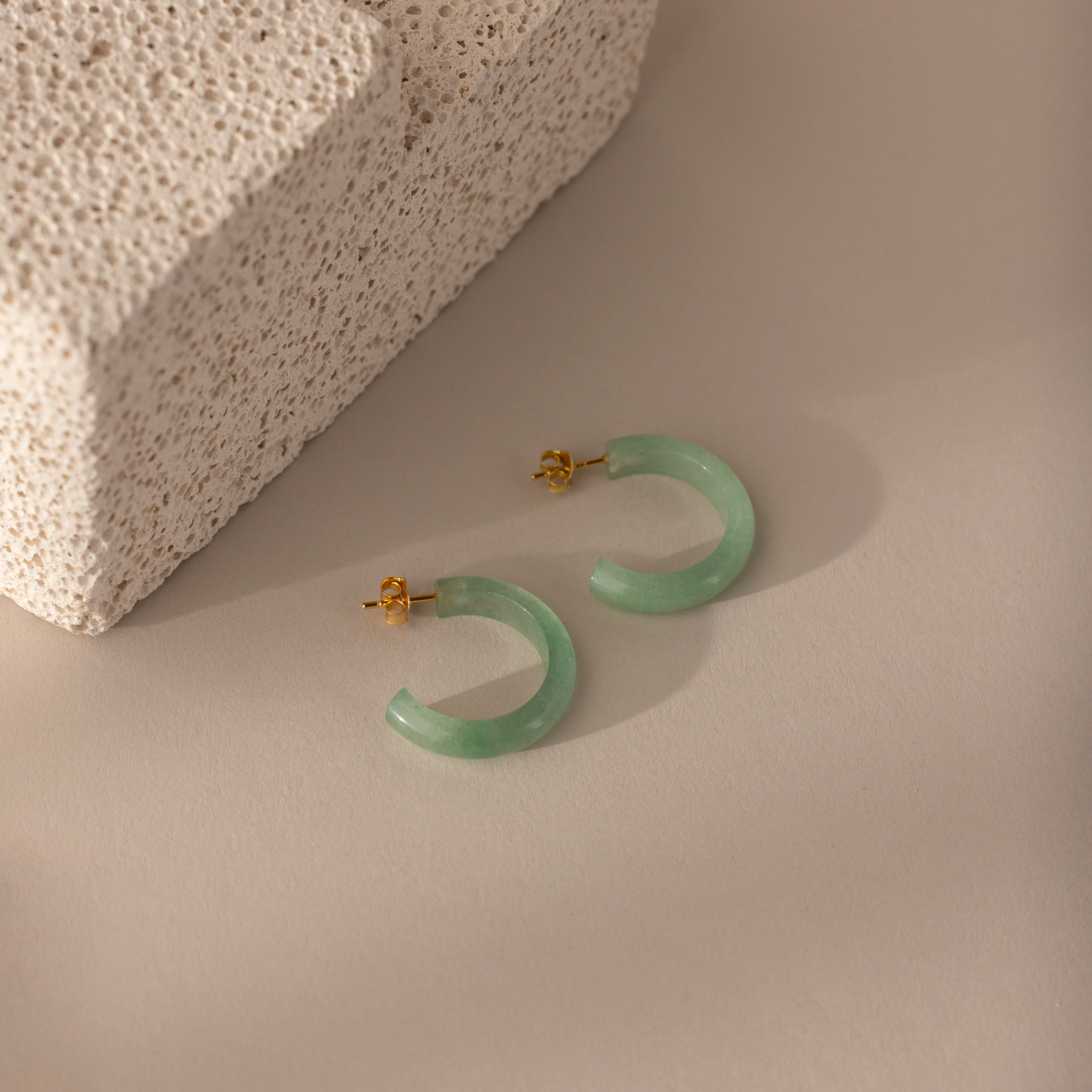 Jade Hoop Earrings - Image 3