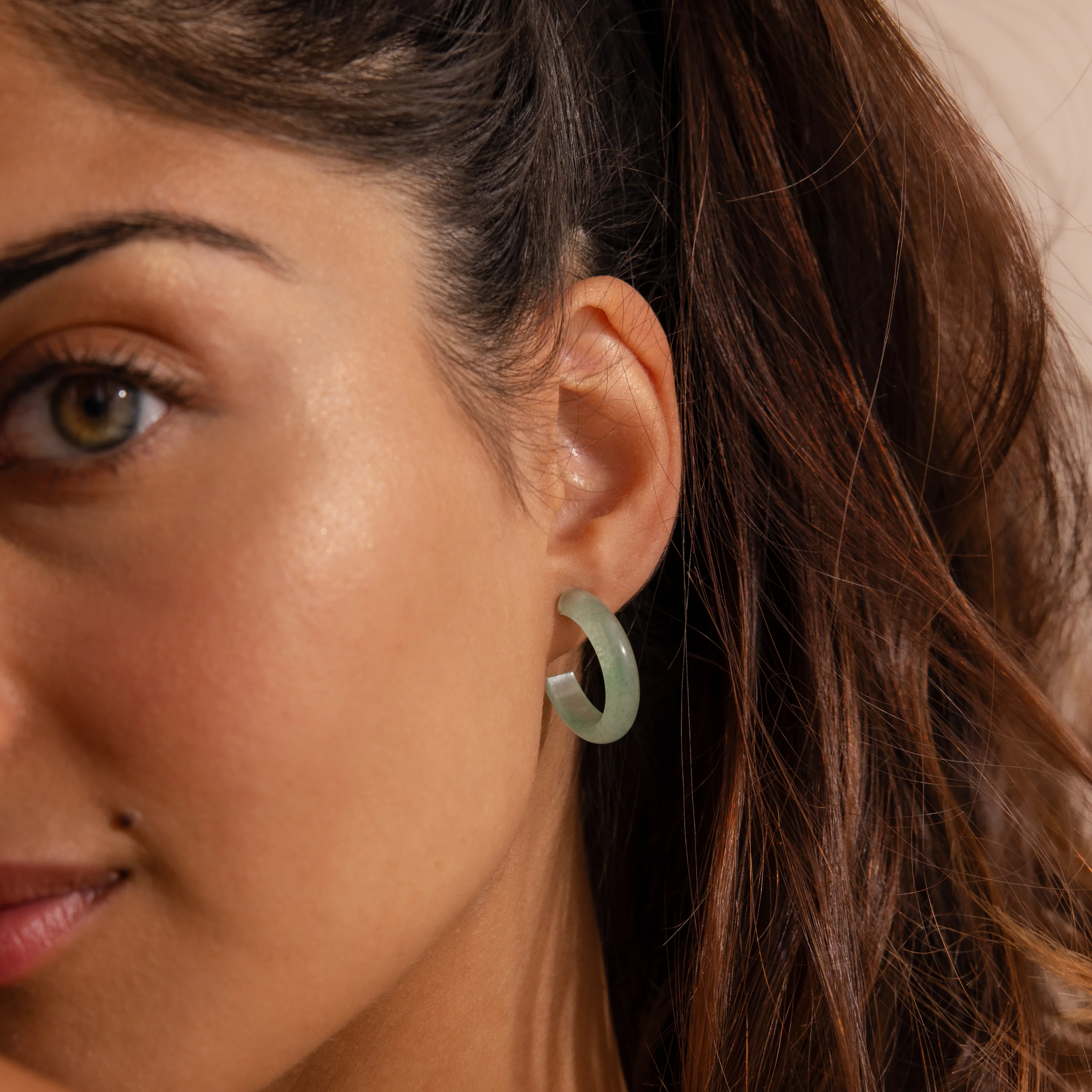 Jade Hoop Earrings - Image 4