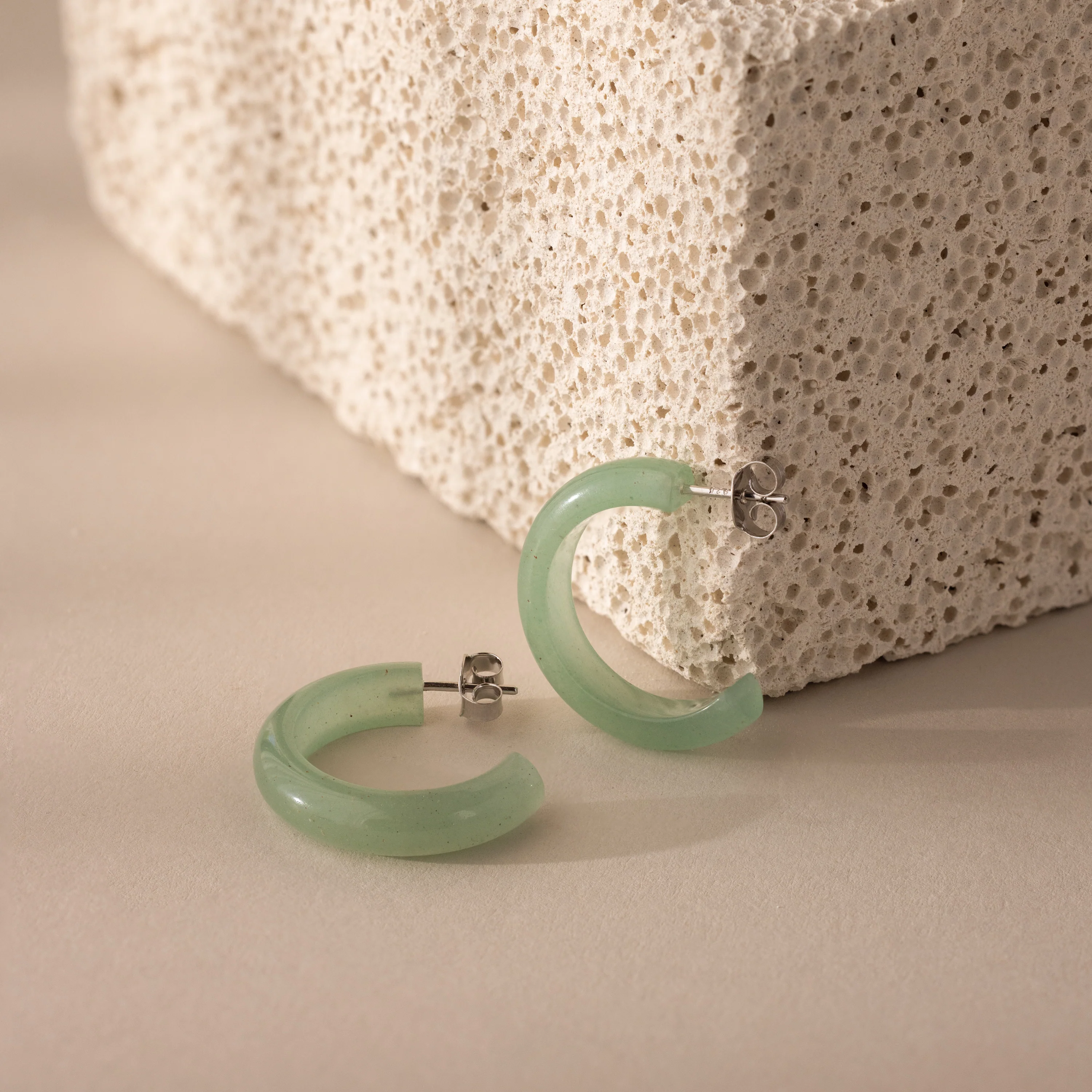 Jade Hoop Earrings - Image 5