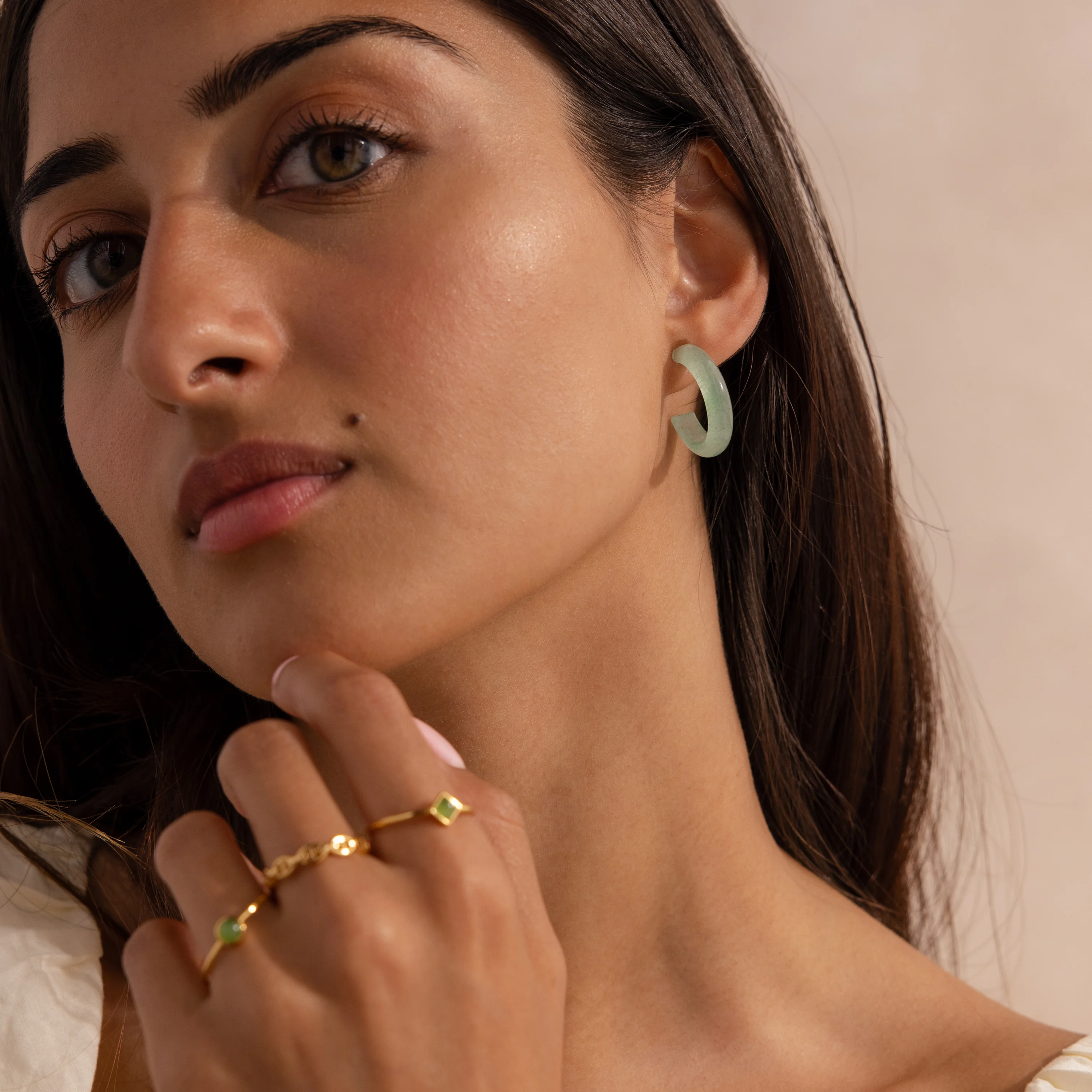 Jade Hoop Earrings - Image 6