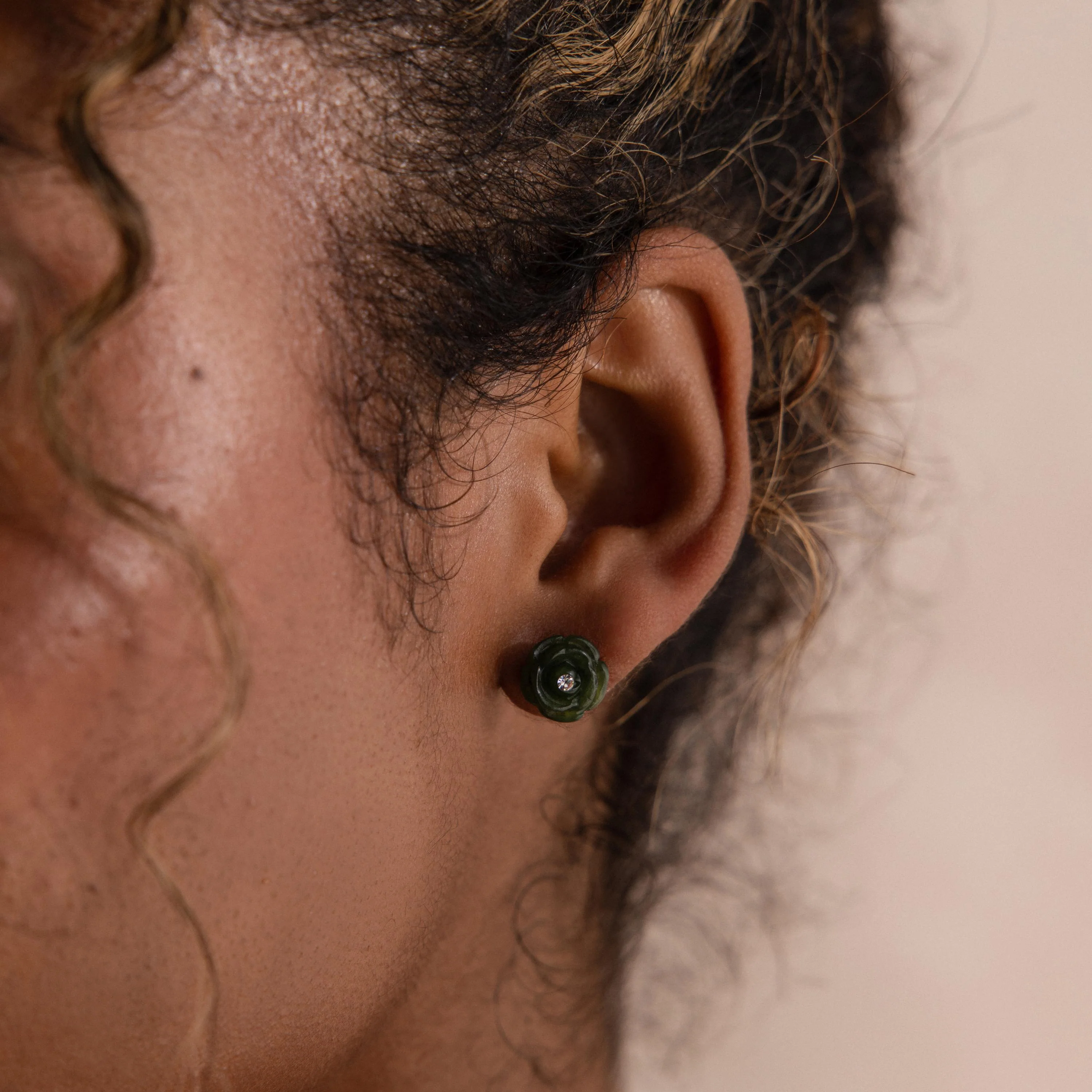 Jade Rose Studs - Image 2