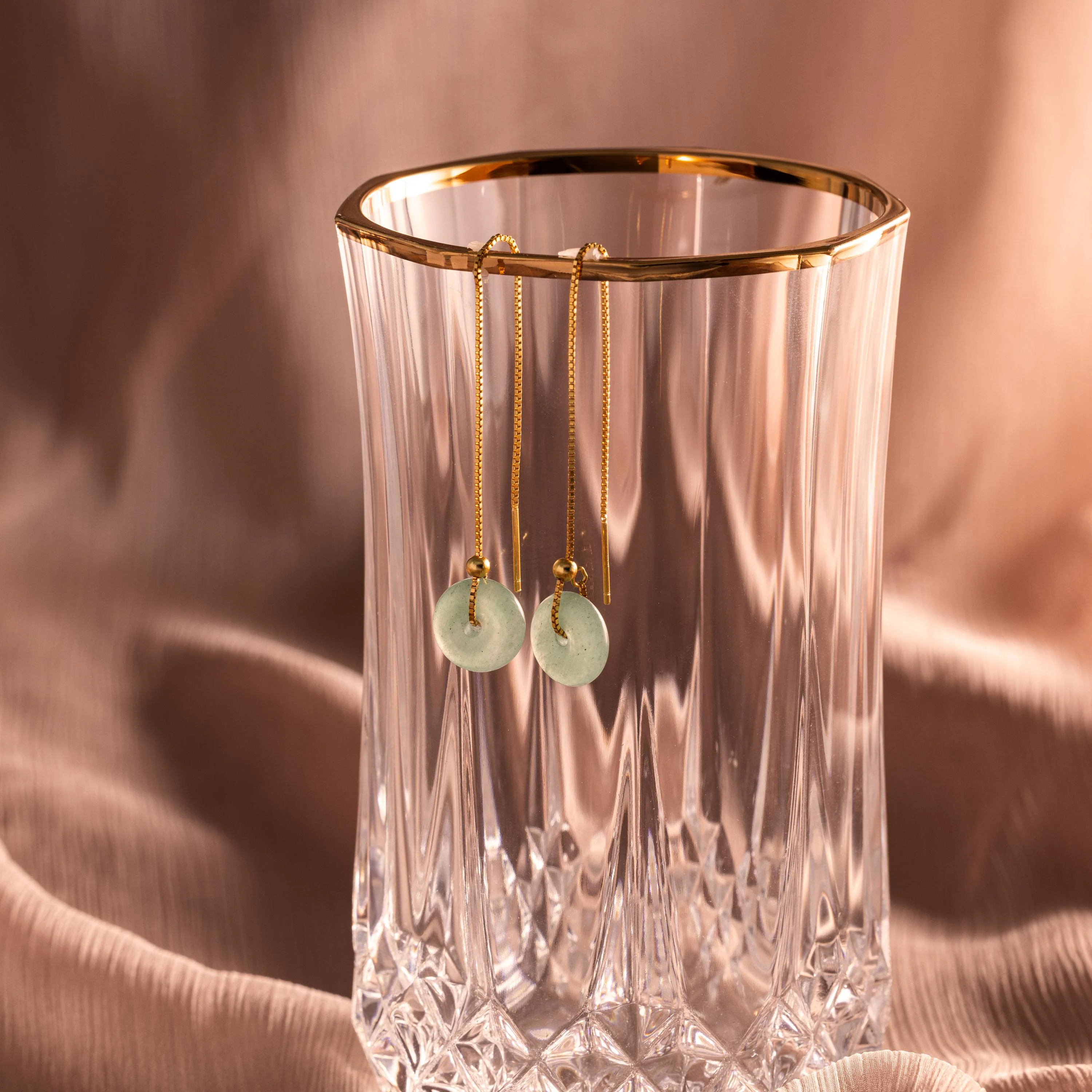 Jade Threader Earrings - Image 5