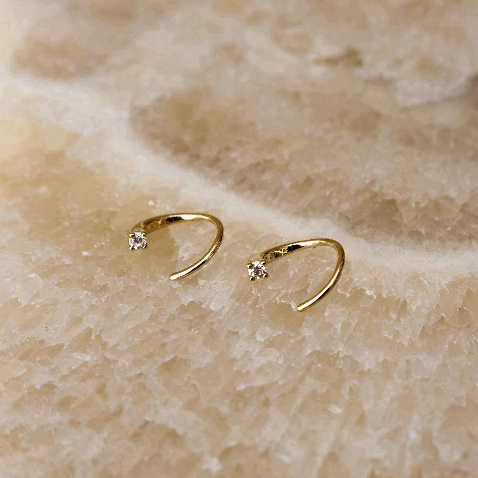 Jady Wire Diamond Hoops - Image 5